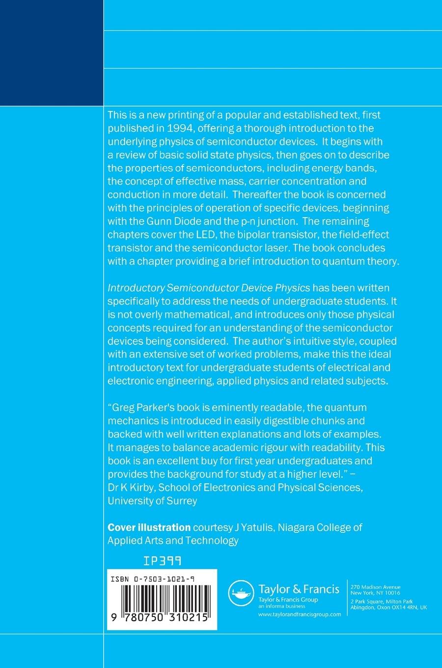 Rückseitencover Introductory Semiconductor Device Physics
