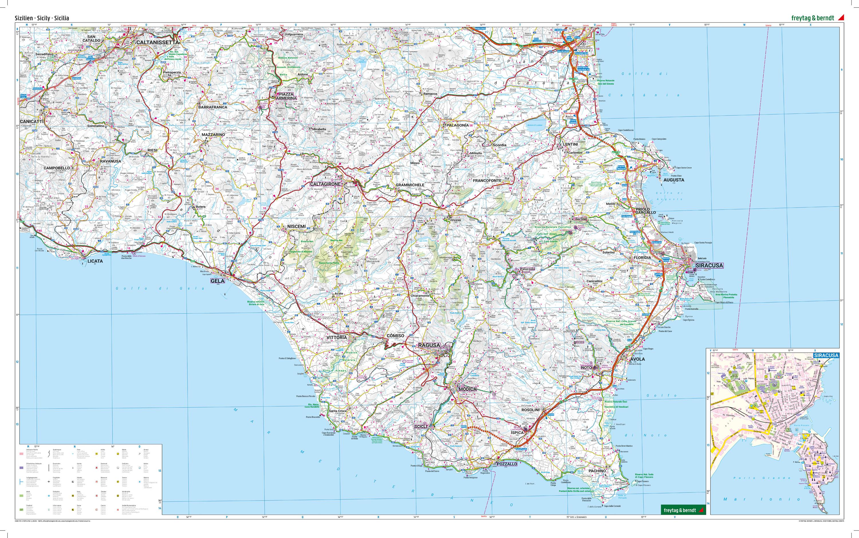 Beispielinhalt (Bild) Sizilien, Straßenkarten-Set 1:150.000, freytag & berndt