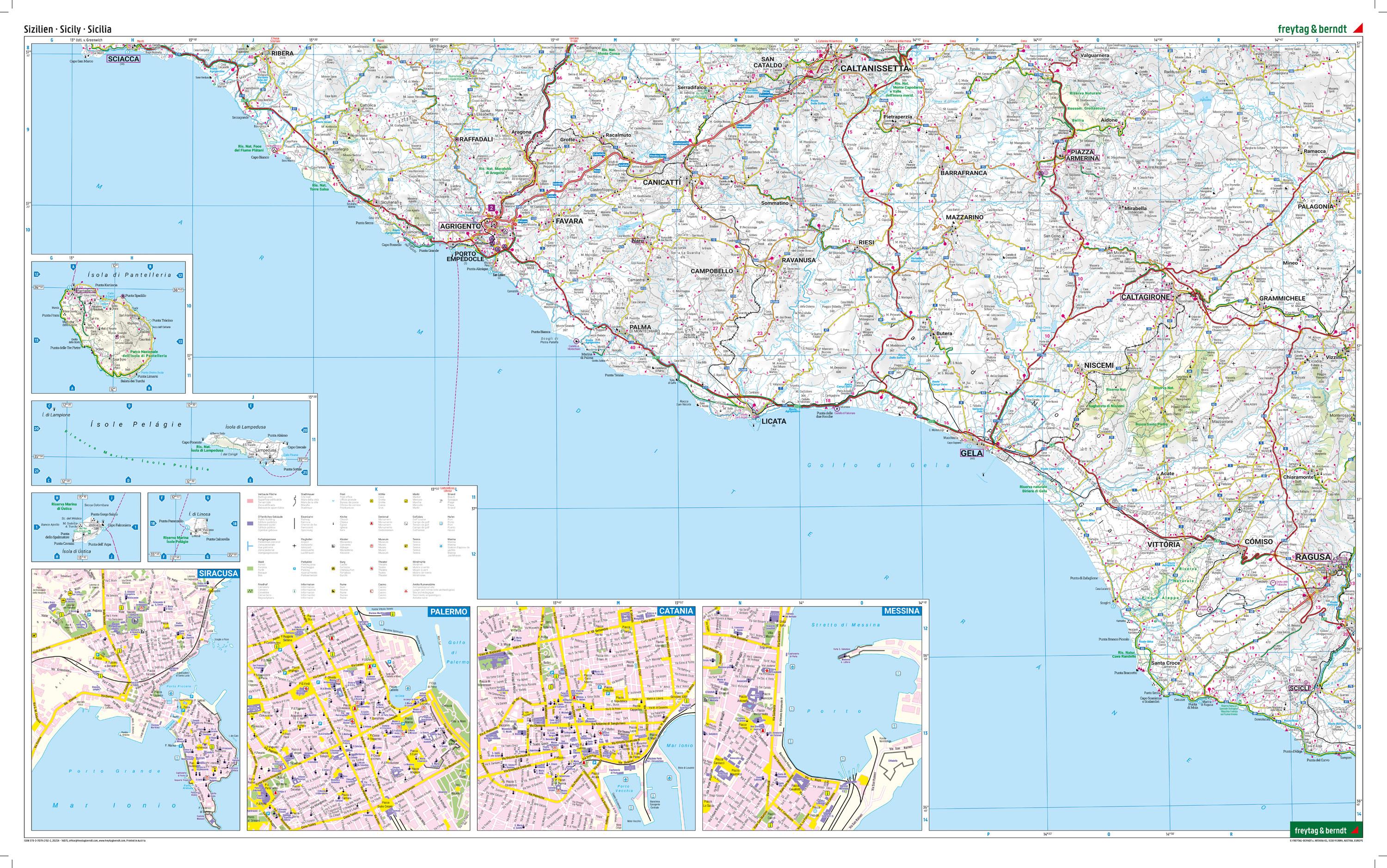 Beispielinhalt (Bild) Sizilien, Straßenkarten-Set 1:150.000, freytag & berndt