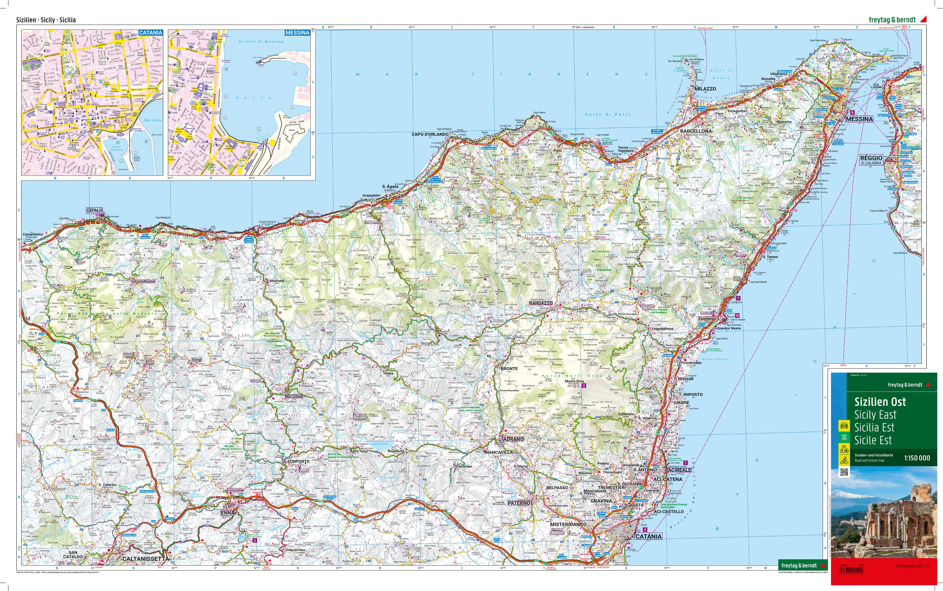 Beispielinhalt (Bild) Sizilien, Straßenkarten-Set 1:150.000, freytag & berndt