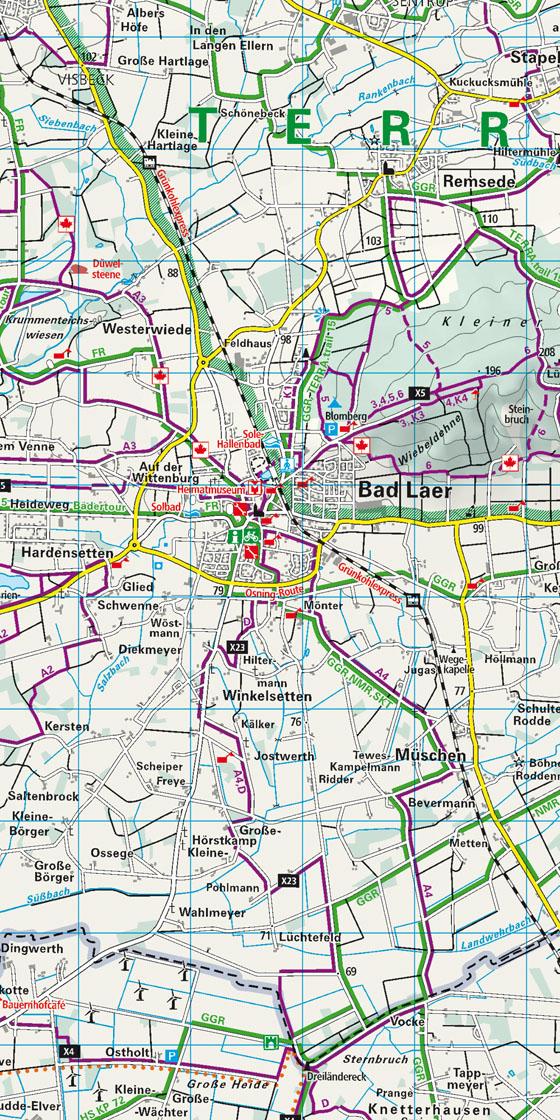 Beispielinhalt (Bild) Kümmerly+Frey Outdoorkarte Deutschland 45 Teutoburger Wald 1:50.000