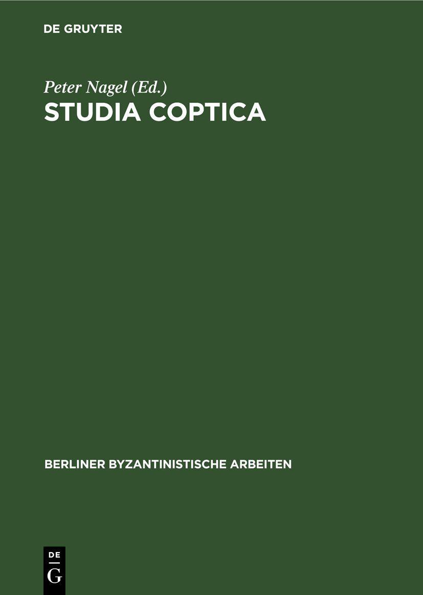 Vorderes Coverbild Studia Coptica