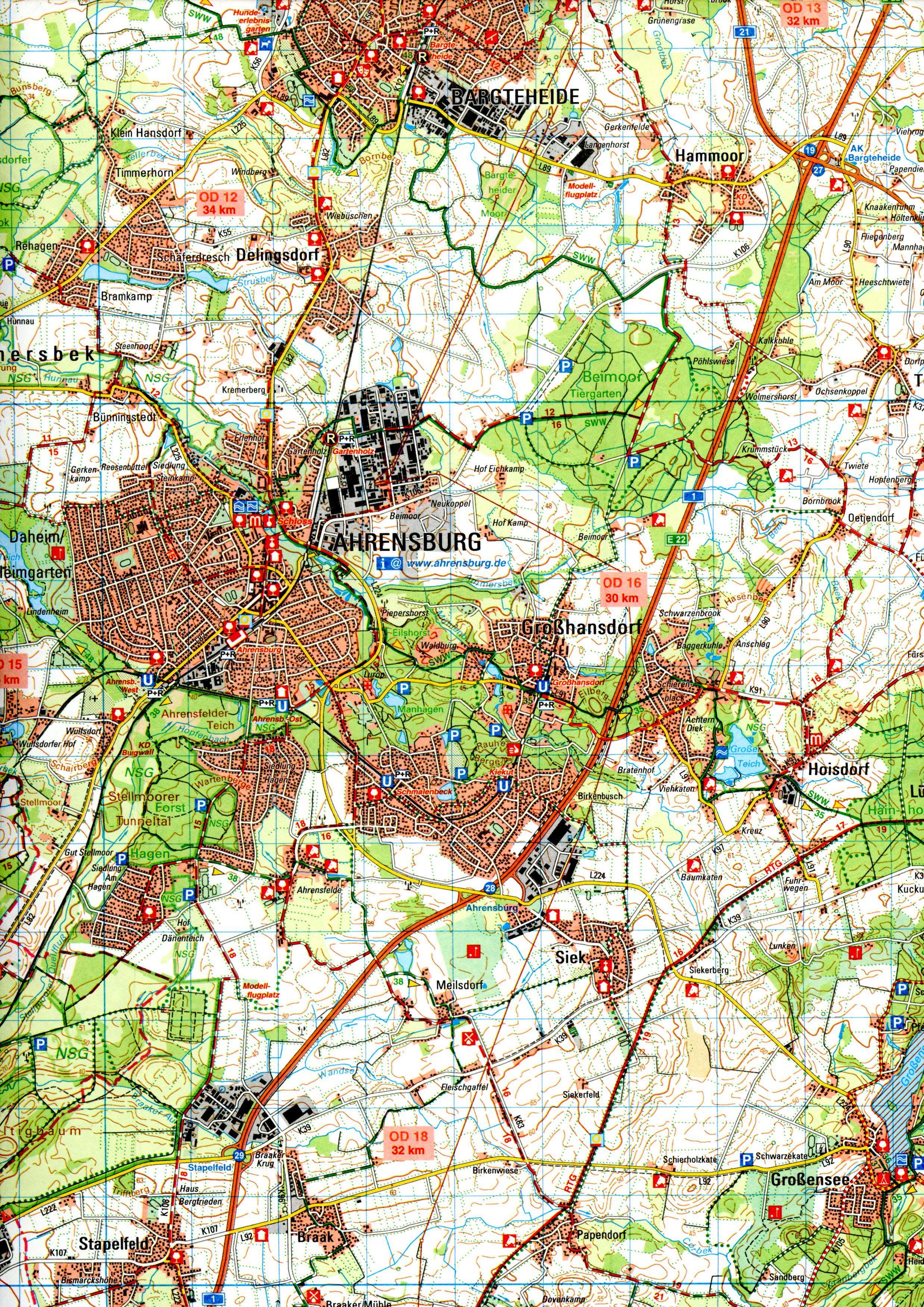 Beispielinhalt (Bild) Wander- und Freizeitkarte Ratzeburg - Lauenburg