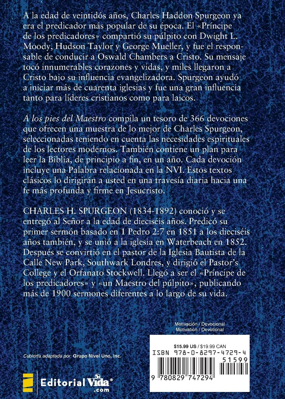 Rückseitencover A Los Pies del Maestro