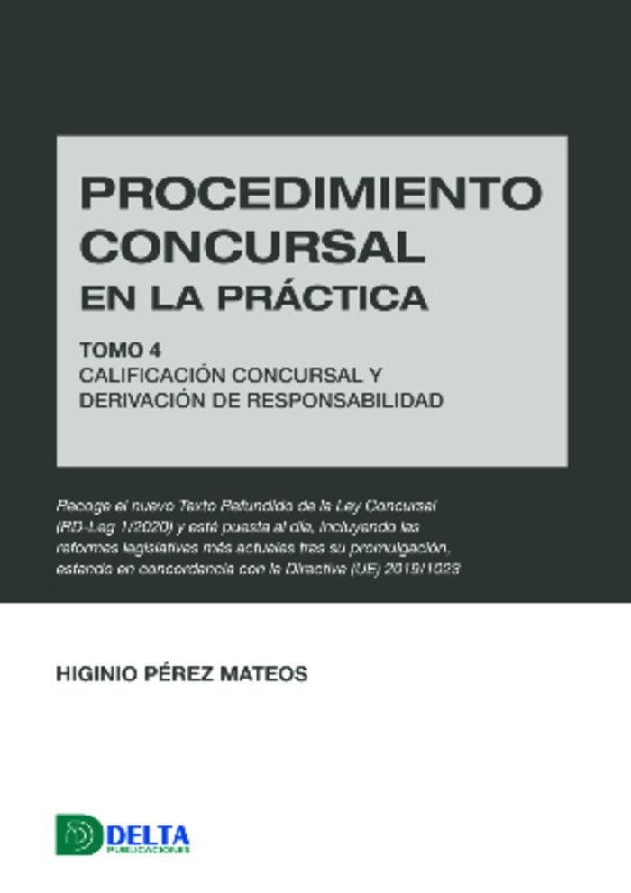 Vorderes Coverbild PROCEDIMIENTO CONCURSAL EN LA PRACTICA TOMO IV CALIFICACION CONCURSAL Y DERIVACION DE RESPONSABILIDAD