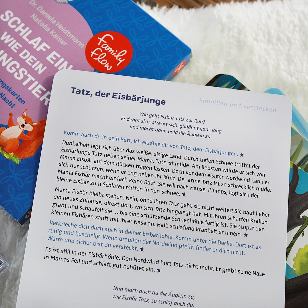 Beispielinhalt (Bild) FamilyFlow. Schlaf ein wie dein Lieblingstier