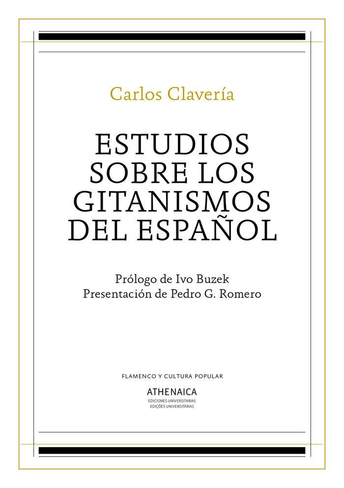 Vorderes Coverbild Estudios sobre los gitanismos del español