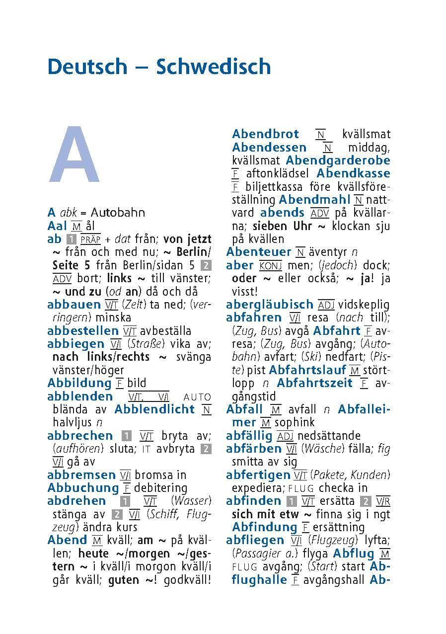 Beispielinhalt (Bild) Langenscheidt Universal-Wörterbuch Schwedisch