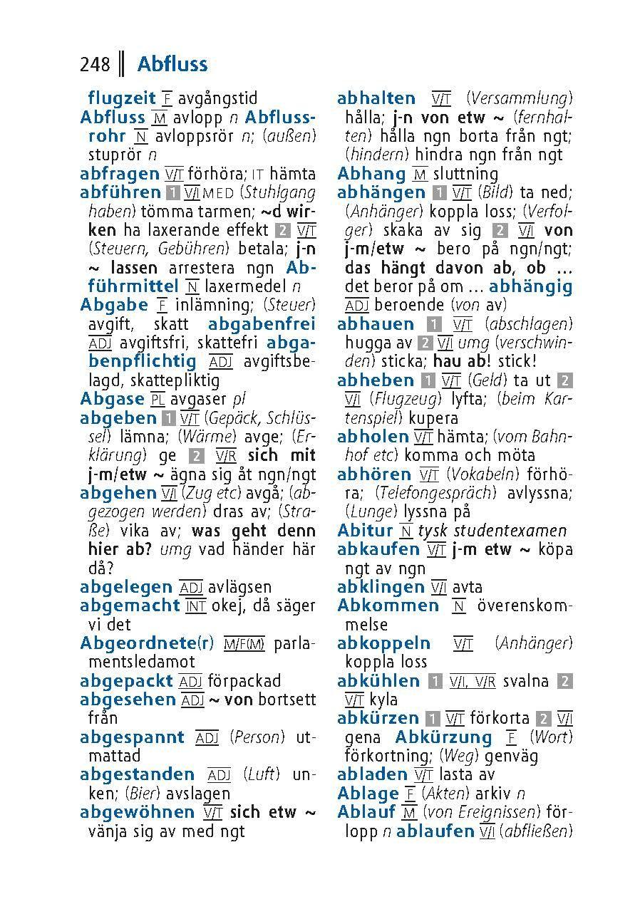 Beispielinhalt (Bild) Langenscheidt Universal-Wörterbuch Schwedisch