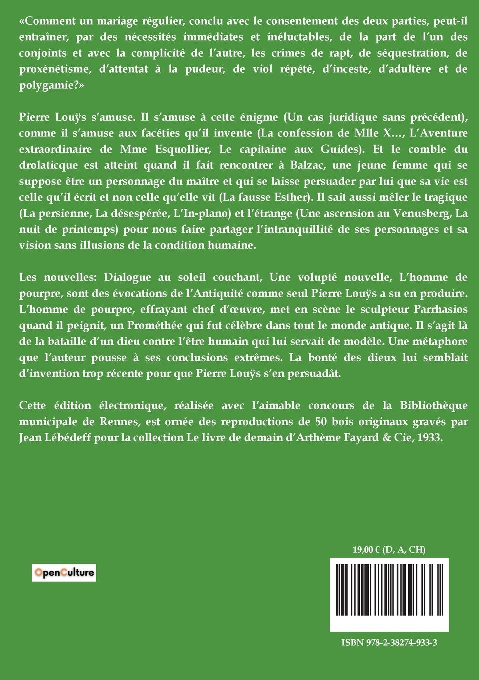 Rückseitencover Contes choisis