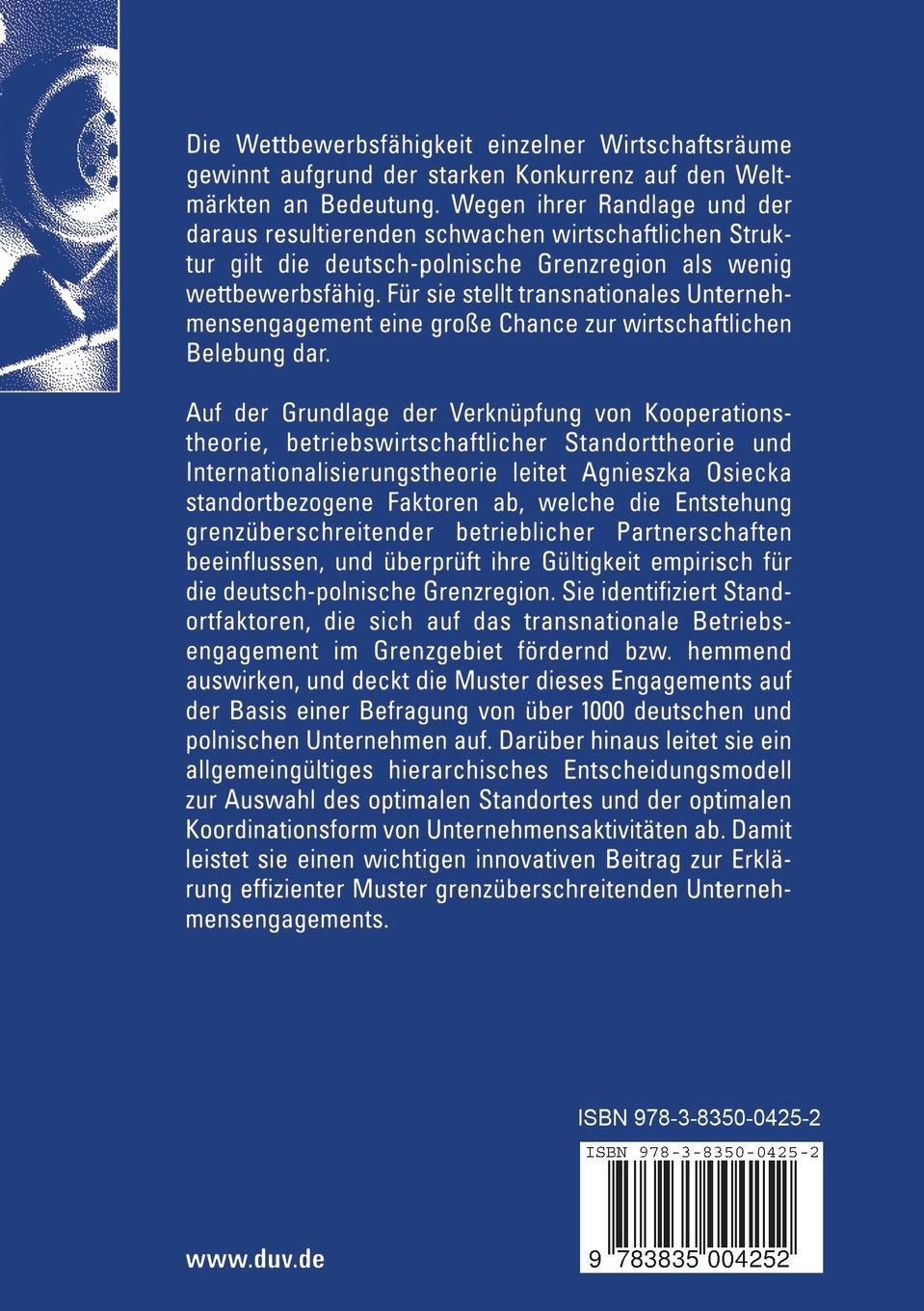 Rückseitencover Grenzüberschreitende Unternehmenskooperationen