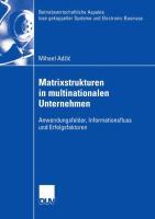 Vorderes Coverbild Matrixstrukturen in multinationalen Unternehmen