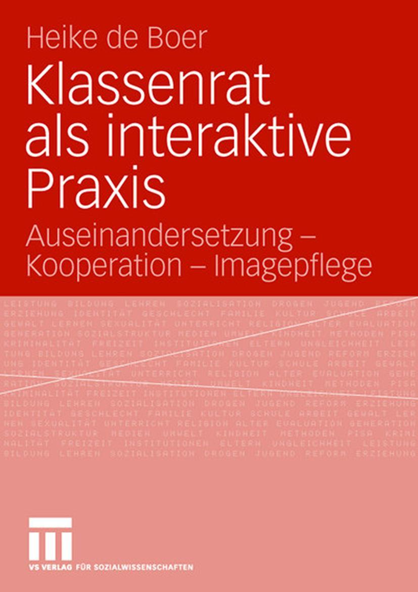 Vorderes Coverbild Klassenrat als interaktive Praxis
