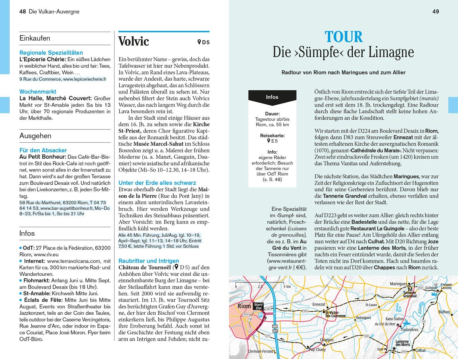 Beispielinhalt (Bild) DUMONT Reise-Taschenbuch Reiseführer Auvergne, Zentralmassiv