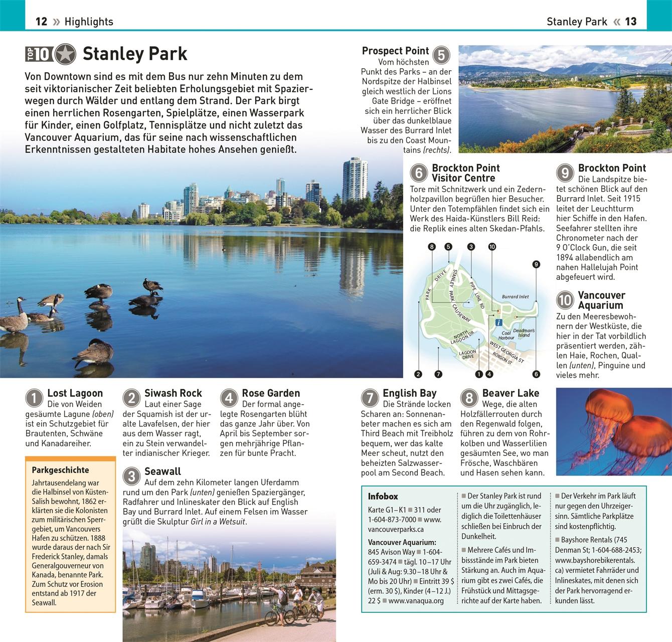 Beispielinhalt (Bild) Top 10 Reiseführer Vancouver
