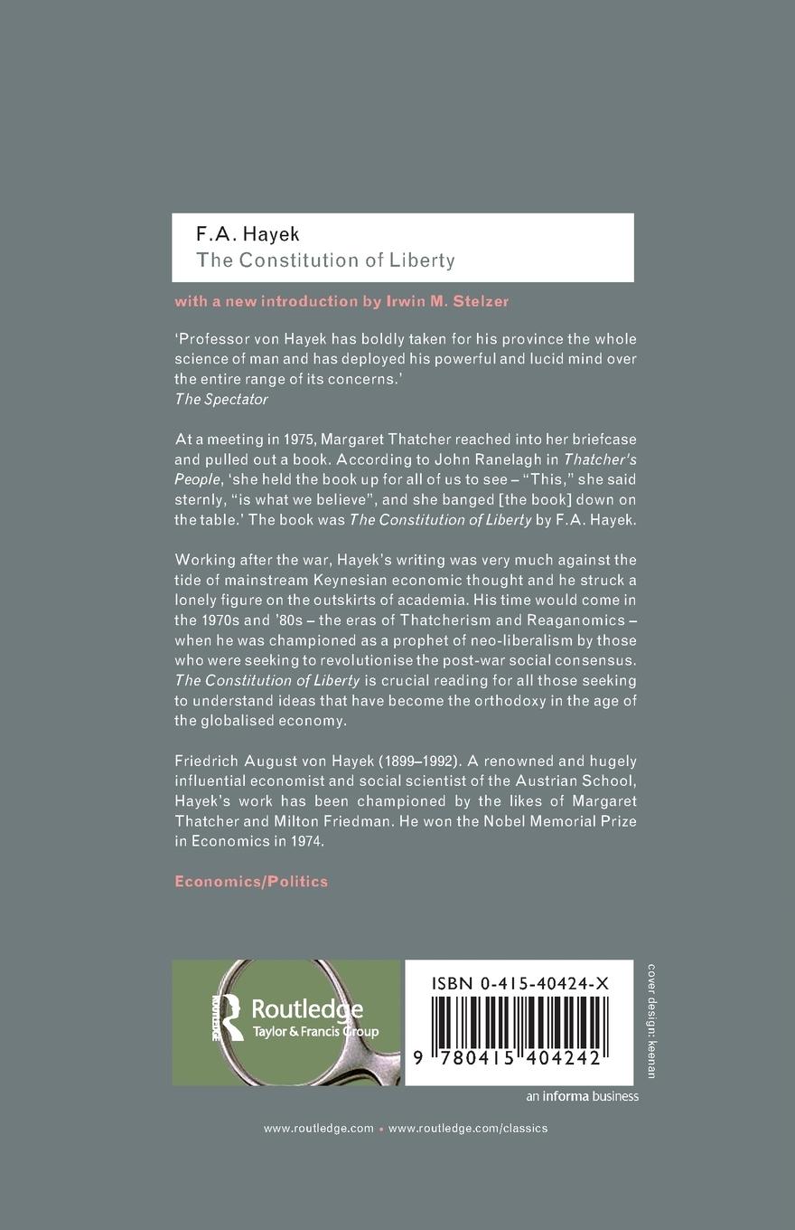 Rückseitencover The Constitution of Liberty