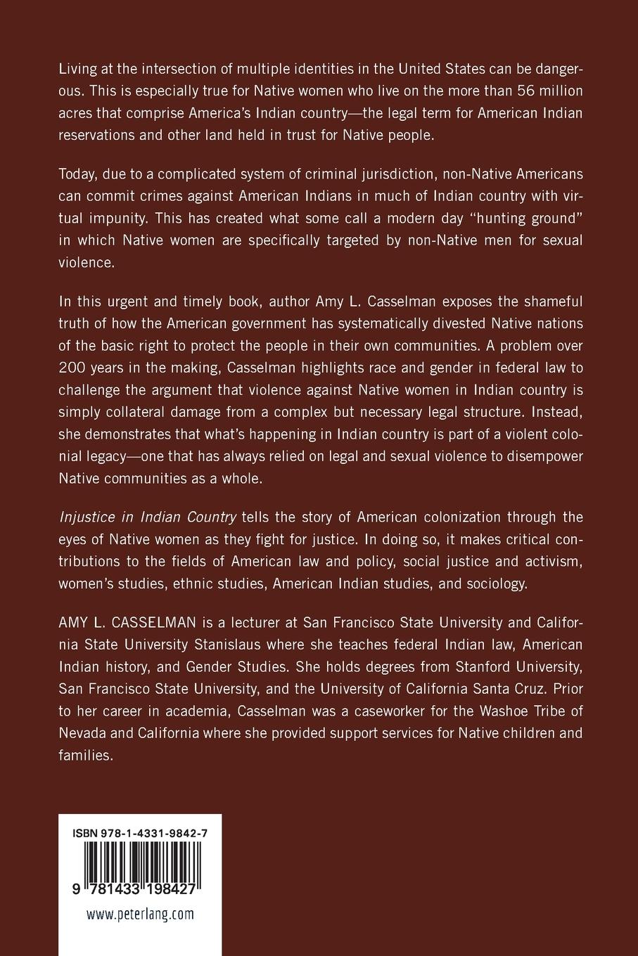 Rückseitencover Injustice in Indian Country