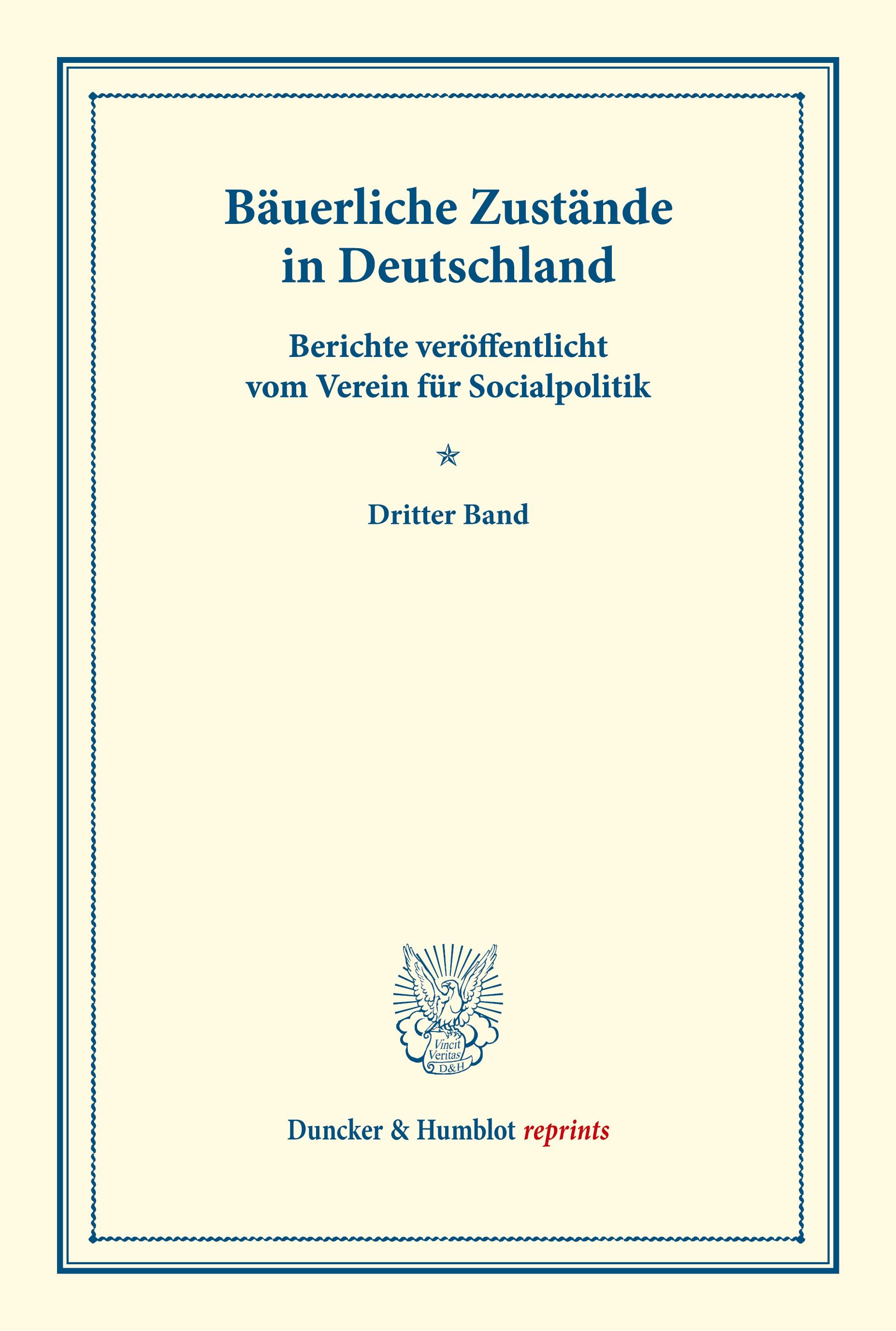 Vorderes Coverbild Bäuerliche Zustände in Deutschland.