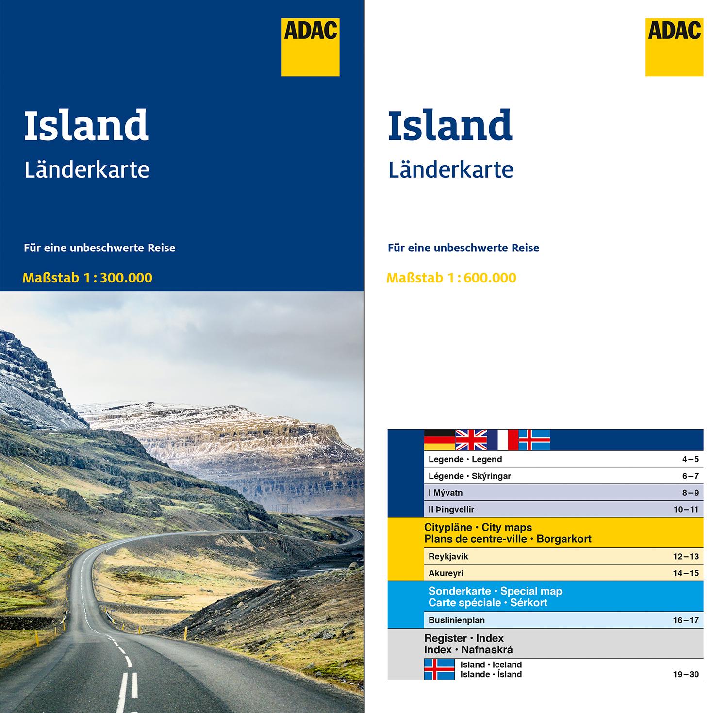 Beispielinhalt (Bild) ADAC Länderkarte Island 1:600.000
