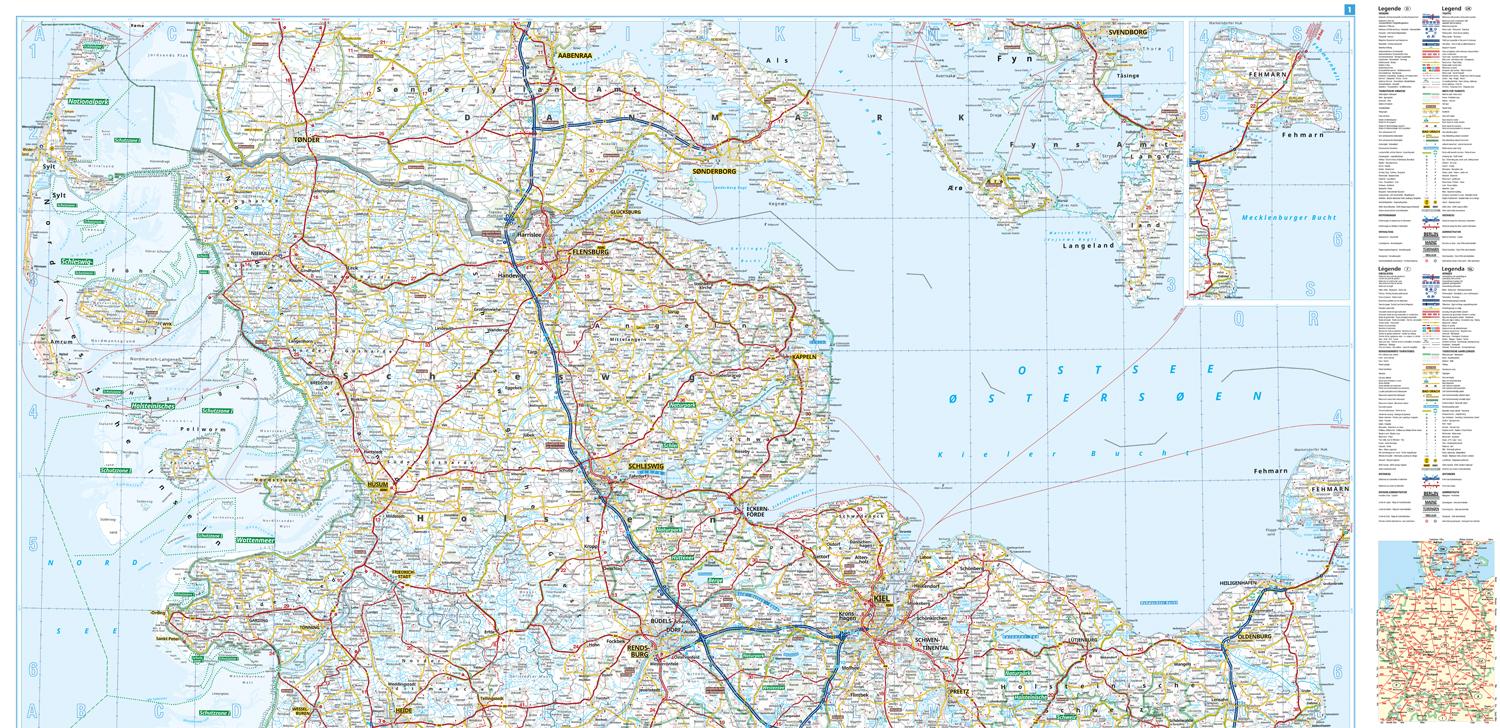 Beispielinhalt (Bild) ADAC Regionalkarte 01 Schleswig-Holstein, Hamburg 1:150.000