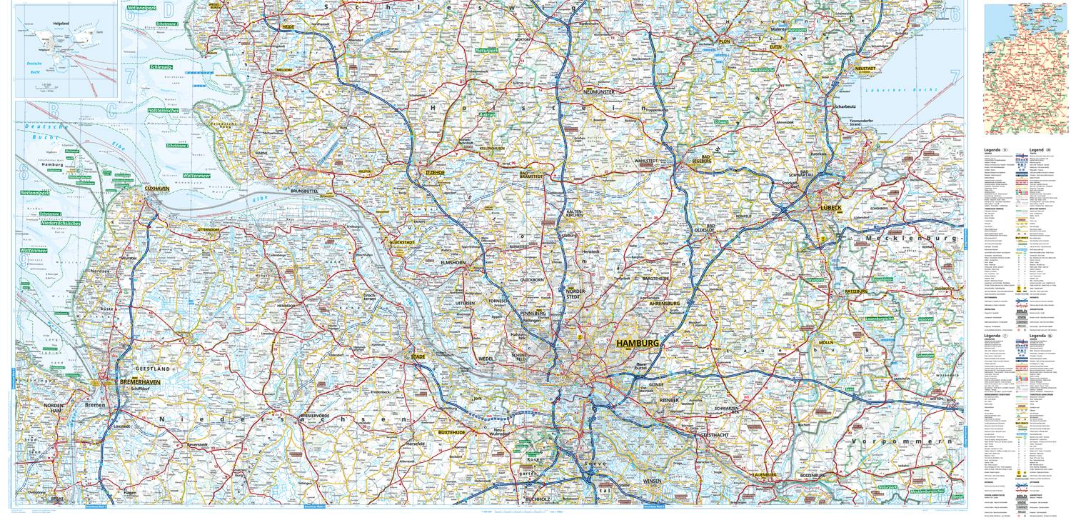 Beispielinhalt (Bild) ADAC Regionalkarte 01 Schleswig-Holstein, Hamburg 1:150.000