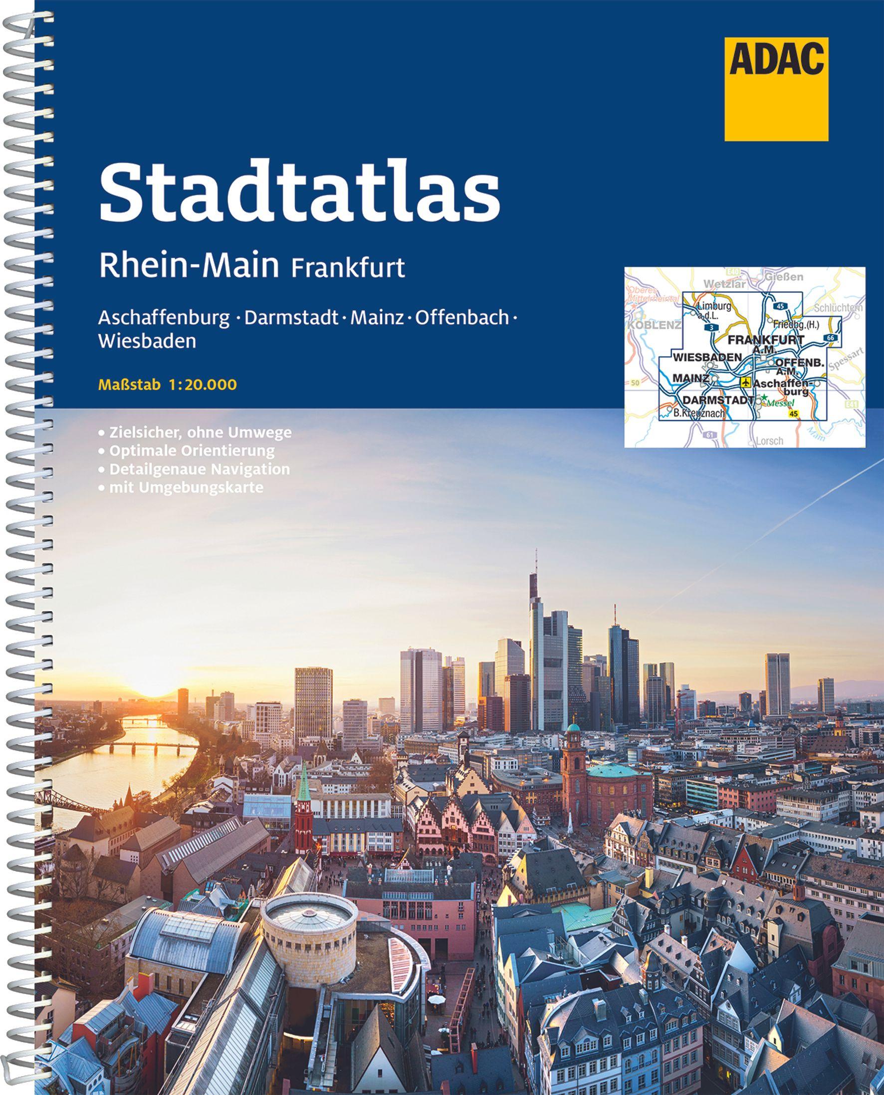Vorderes Coverbild ADAC Stadtatlas Rhein-Main, Frankfurt 1:20.000