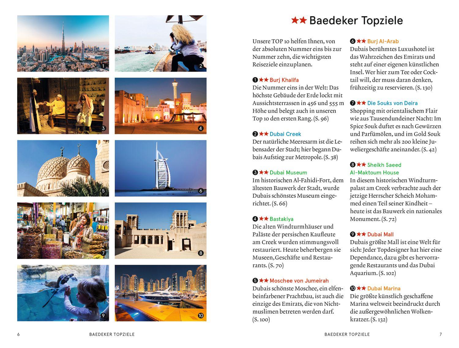 Beispielinhalt (Bild) Baedeker SMART Reiseführer Dubai
