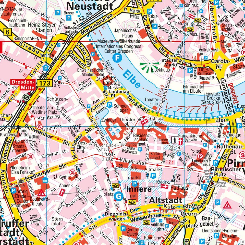 Beispielinhalt (Bild) Falk Cityplan Dresden 1:20.000