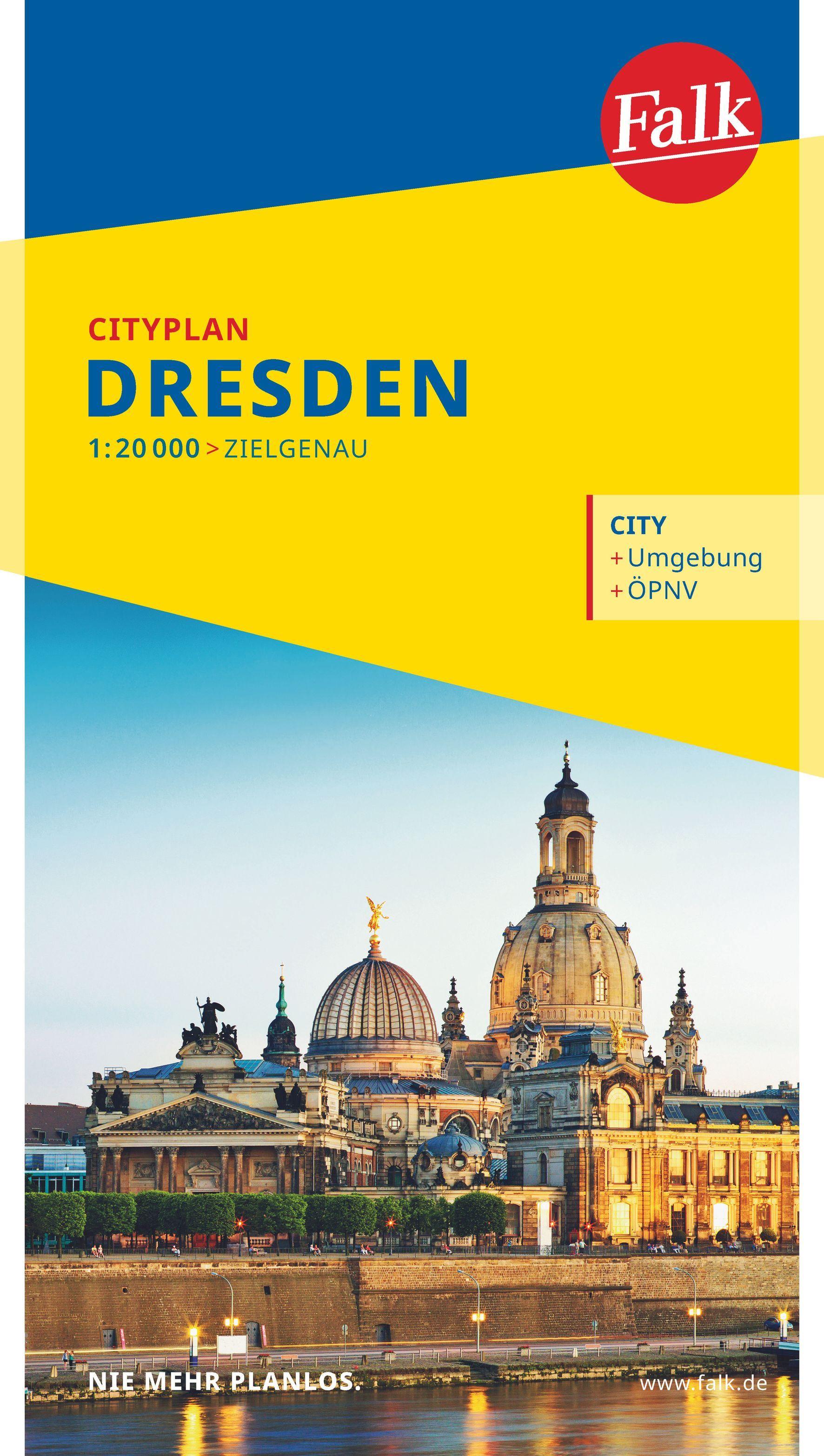 Vorderes Coverbild Falk Cityplan Dresden 1:20.000
