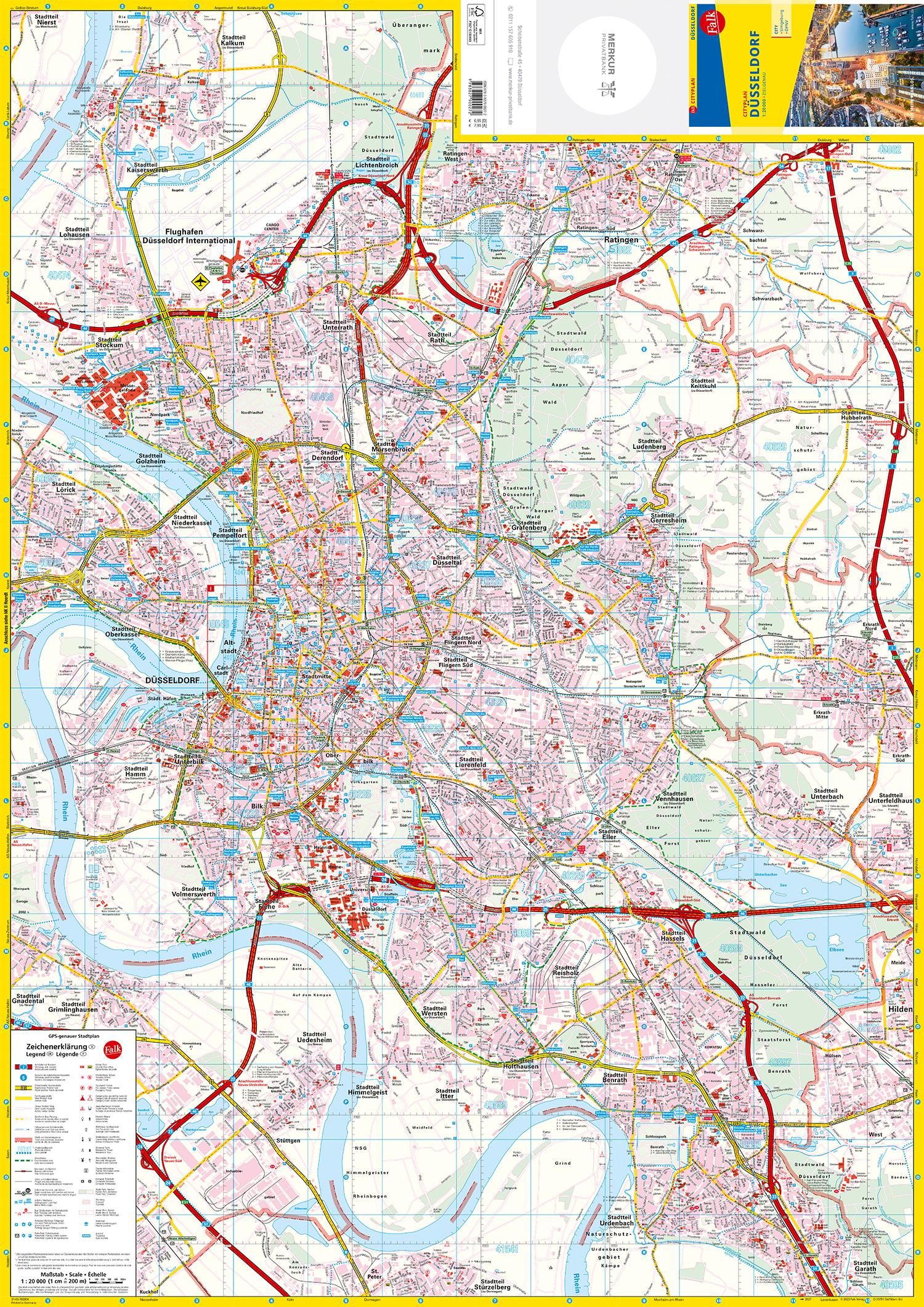 Beispielinhalt (Bild) Falk Cityplan Düsseldorf 1:20.000