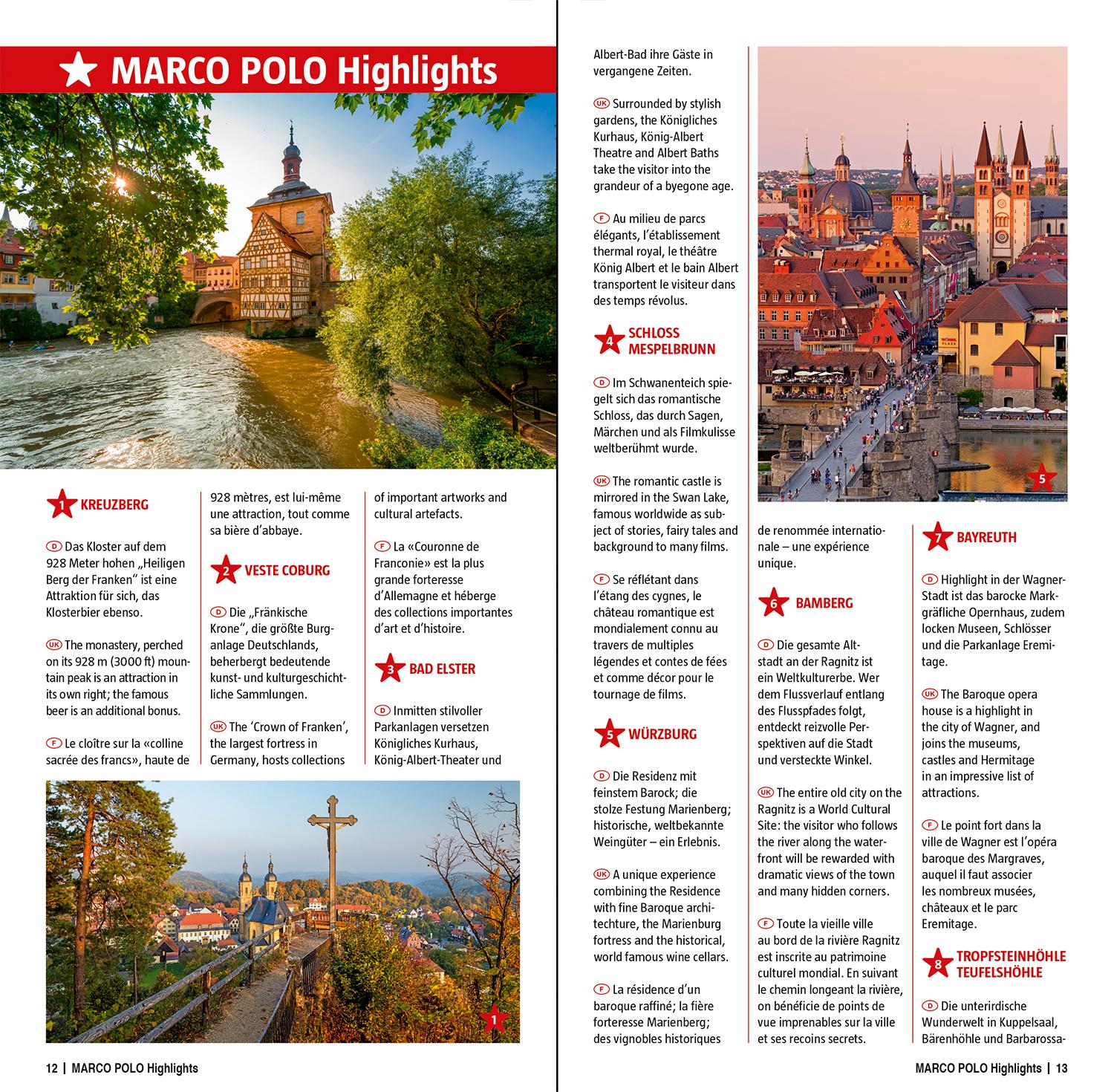 Beispielinhalt (Bild) MARCO POLO Regionalkarte Deutschland 12 Bayern Nord 1:200.000