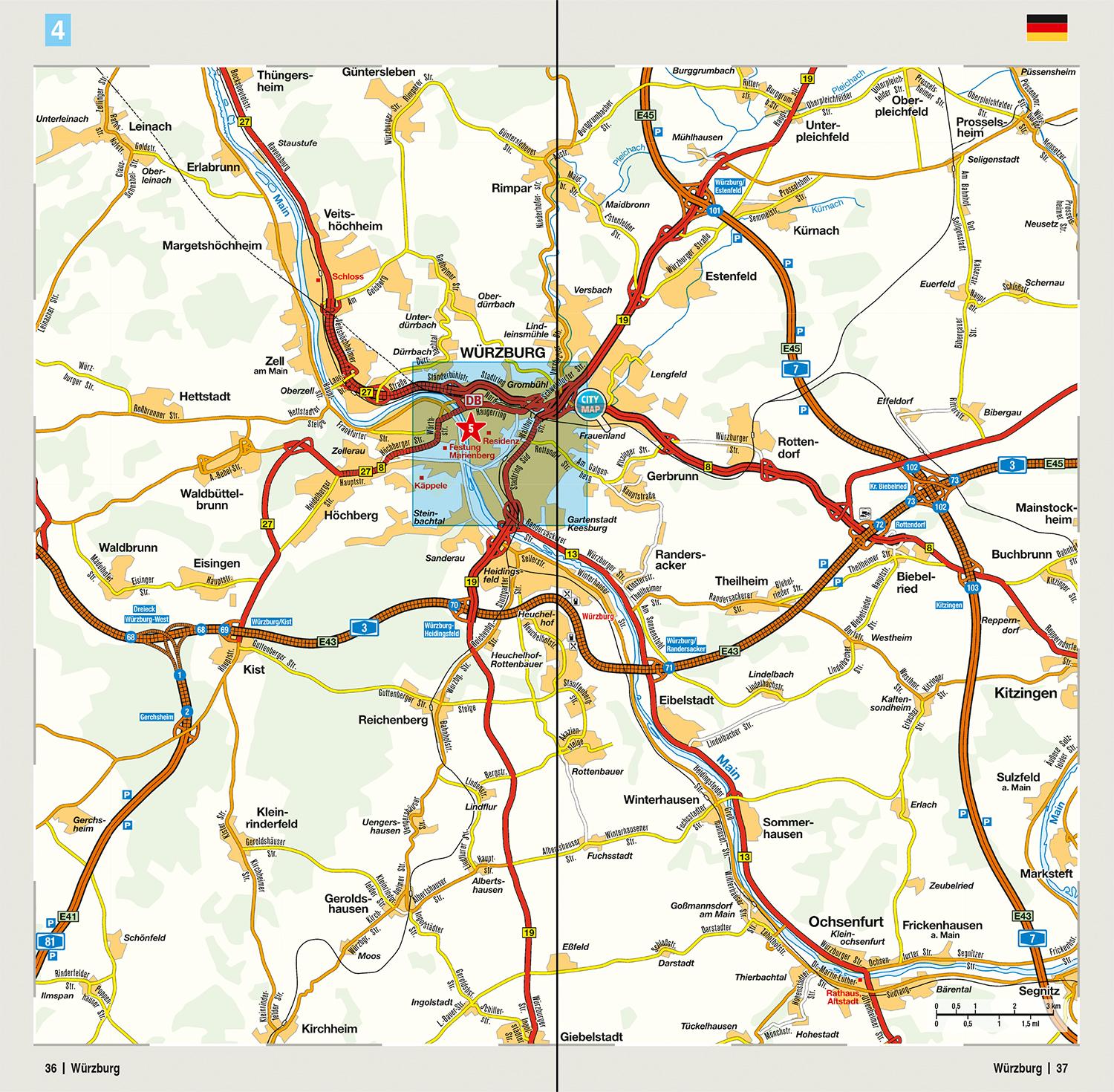Beispielinhalt (Bild) MARCO POLO Regionalkarte Deutschland 12 Bayern Nord 1:200.000