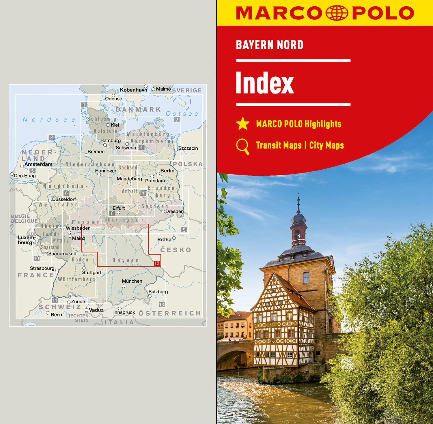 Beispielinhalt (Bild) MARCO POLO Regionalkarte Deutschland 12 Bayern Nord 1:200.000