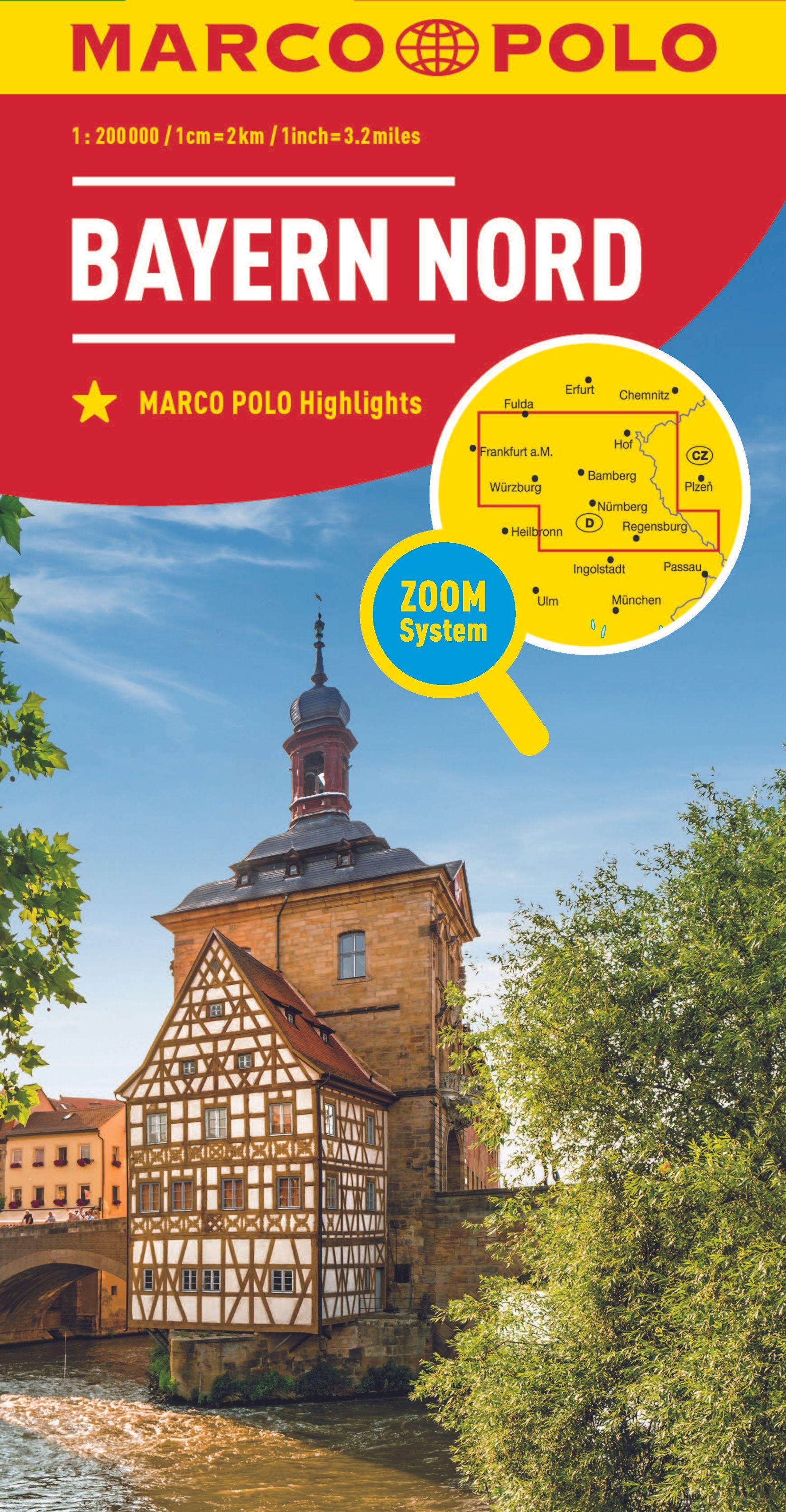 Vorderes Coverbild MARCO POLO Regionalkarte Deutschland 12 Bayern Nord 1:200.000