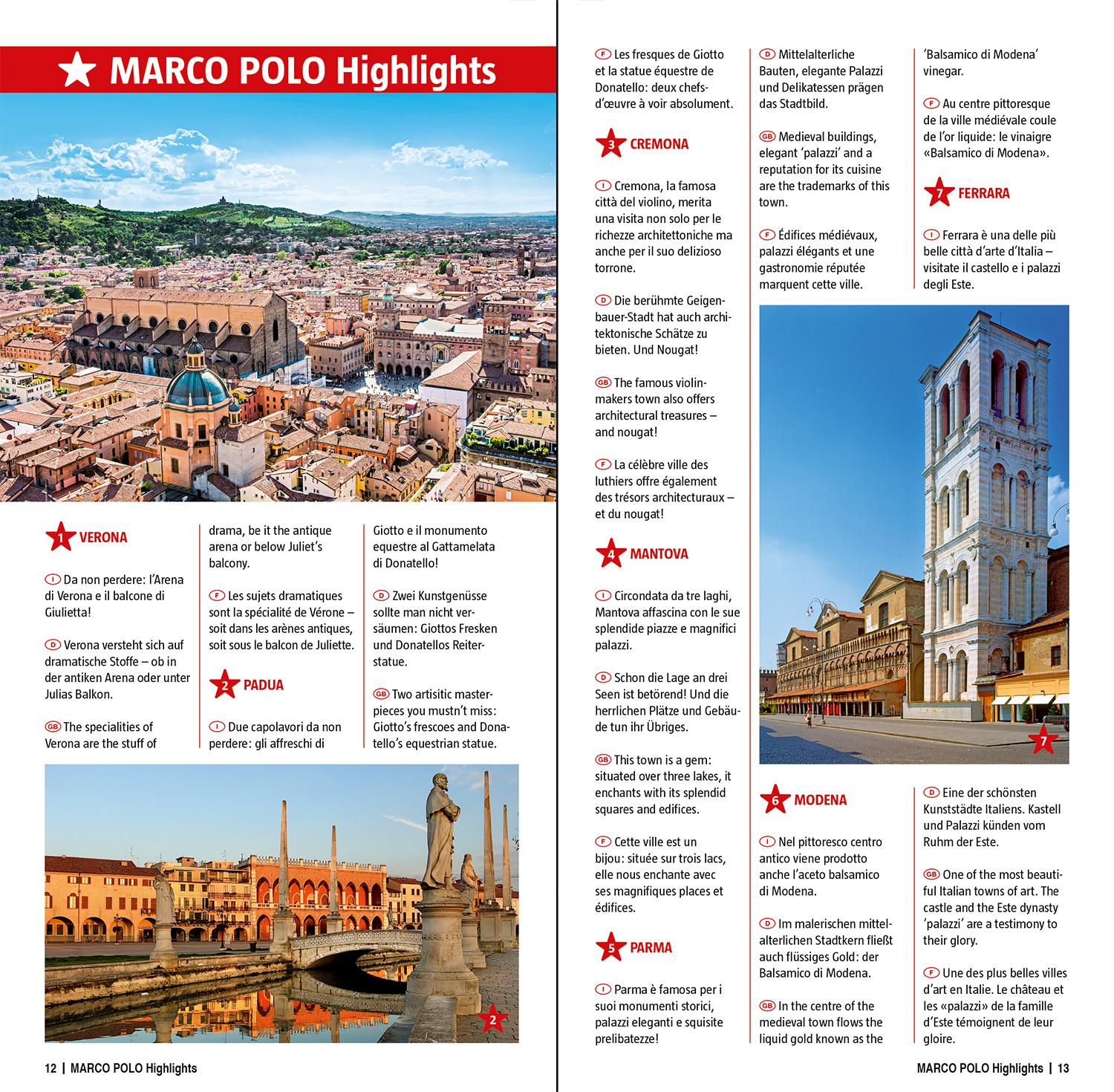 Beispielinhalt (Bild) MARCO POLO Regionalkarte Italien 06 Emilia Romagna 1:200.000