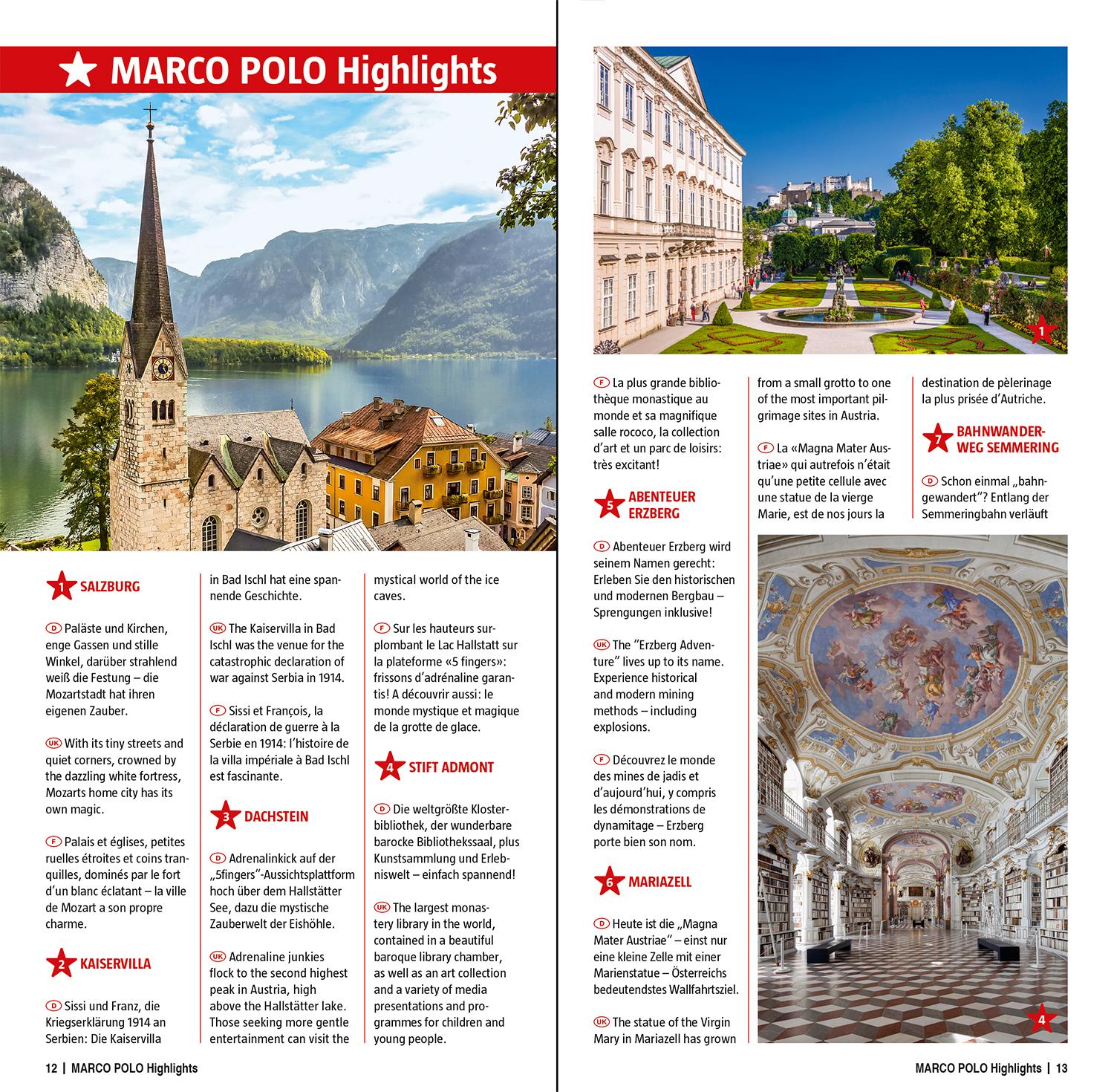 Beispielinhalt (Bild) MARCO POLO Regionalkarte Österreich 02 Salzburg, Kärnten, Steiermark 1:200.000