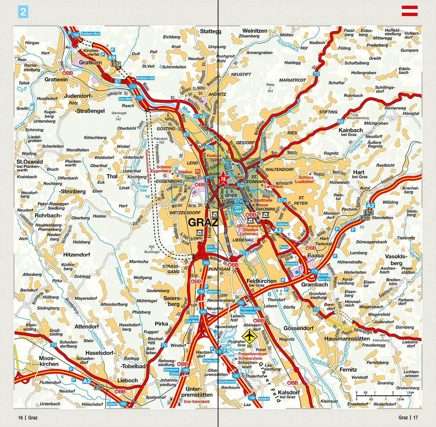 Beispielinhalt (Bild) MARCO POLO Regionalkarte Österreich 02 Salzburg, Kärnten, Steiermark 1:200.000