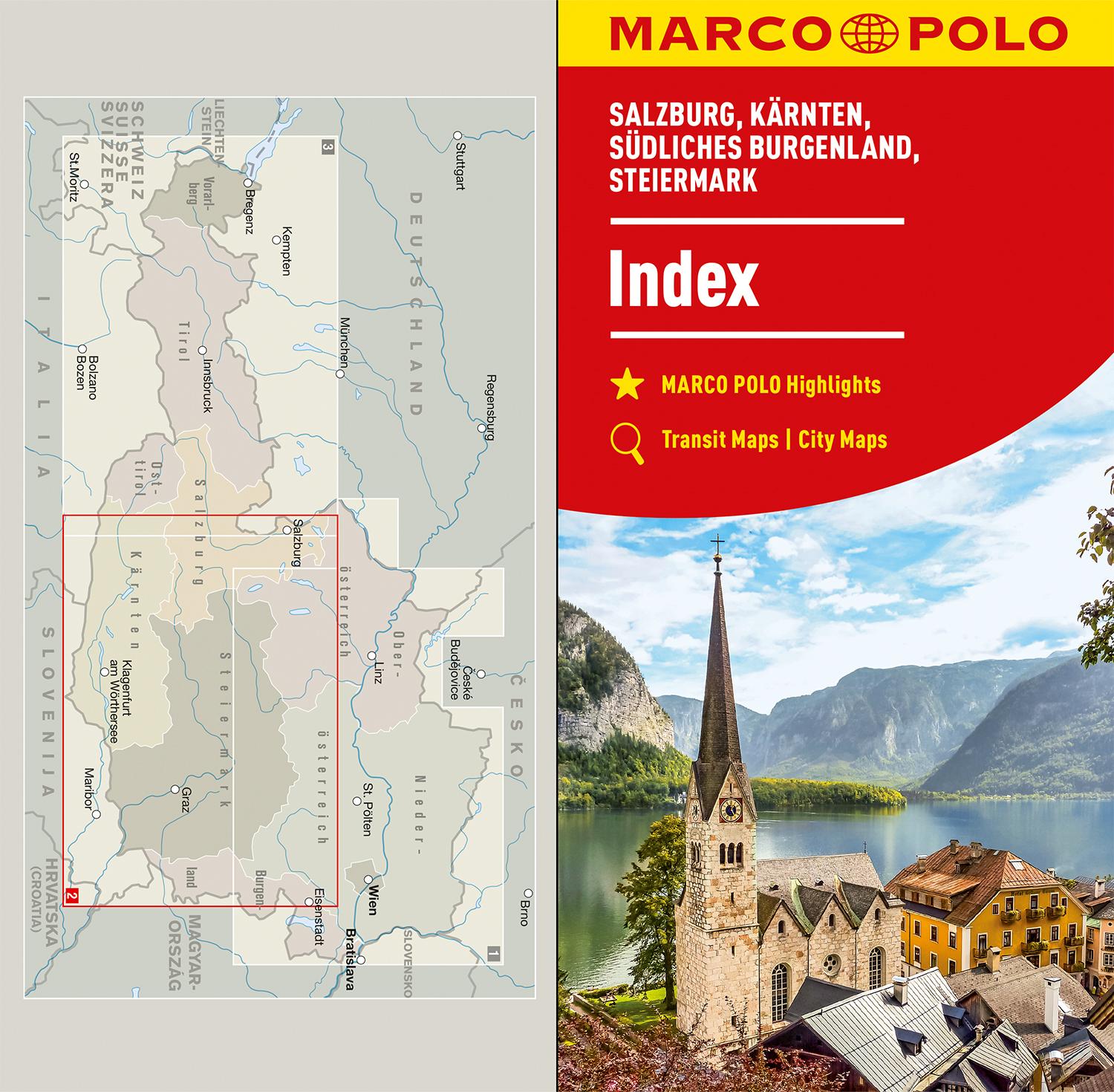 Beispielinhalt (Bild) MARCO POLO Regionalkarte Österreich 02 Salzburg, Kärnten, Steiermark 1:200.000
