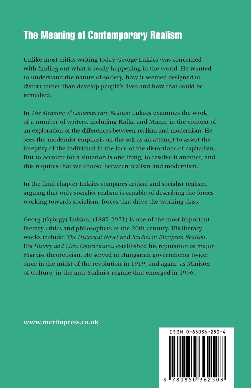 Rückseitencover The Meaning of Contemporary Realism