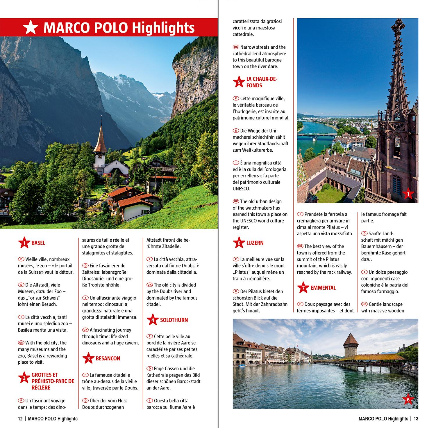Beispielinhalt (Bild) MARCO POLO Regionalkarte Schweiz 01 - westlicher Teil 1:200.000