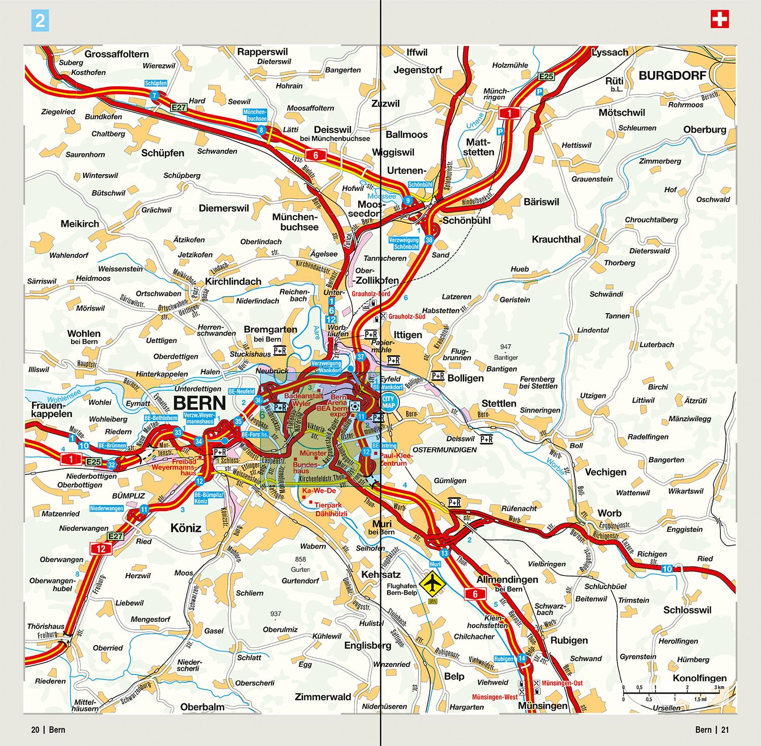 Beispielinhalt (Bild) MARCO POLO Regionalkarte Schweiz 01 - westlicher Teil 1:200.000