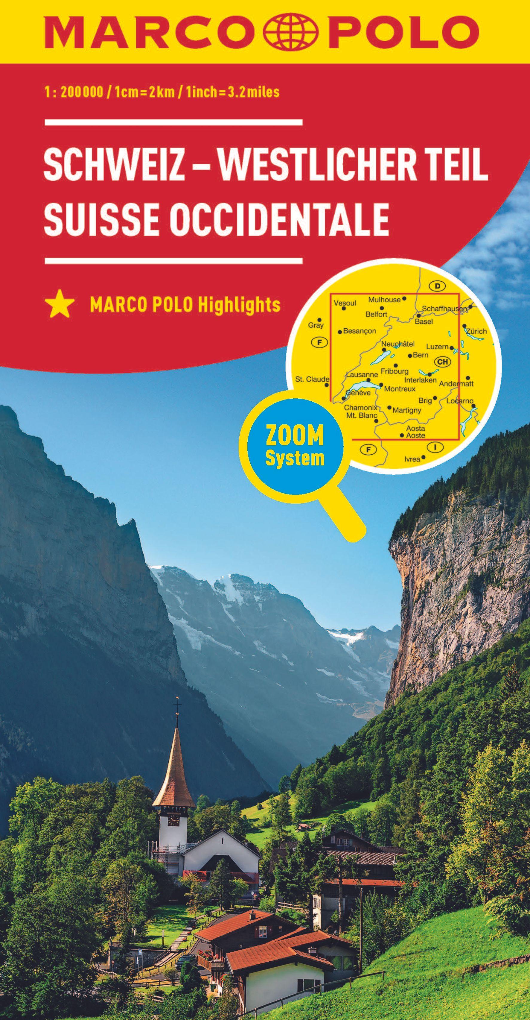 Vorderes Coverbild MARCO POLO Regionalkarte Schweiz 01 - westlicher Teil 1:200.000