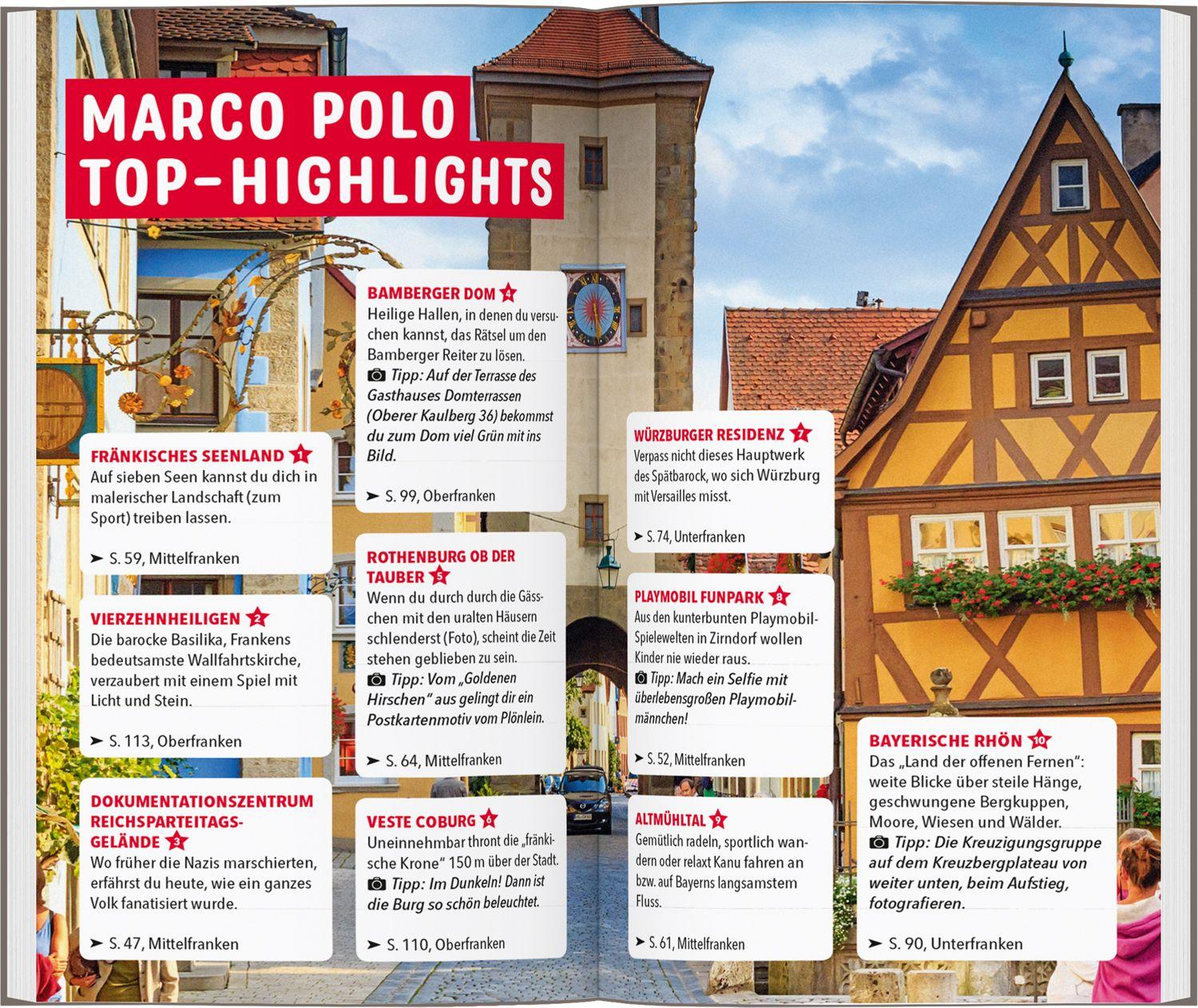 Beispielinhalt (Bild) MARCO POLO Reiseführer Franken, Nürnberg, Würzburg, Bamberg