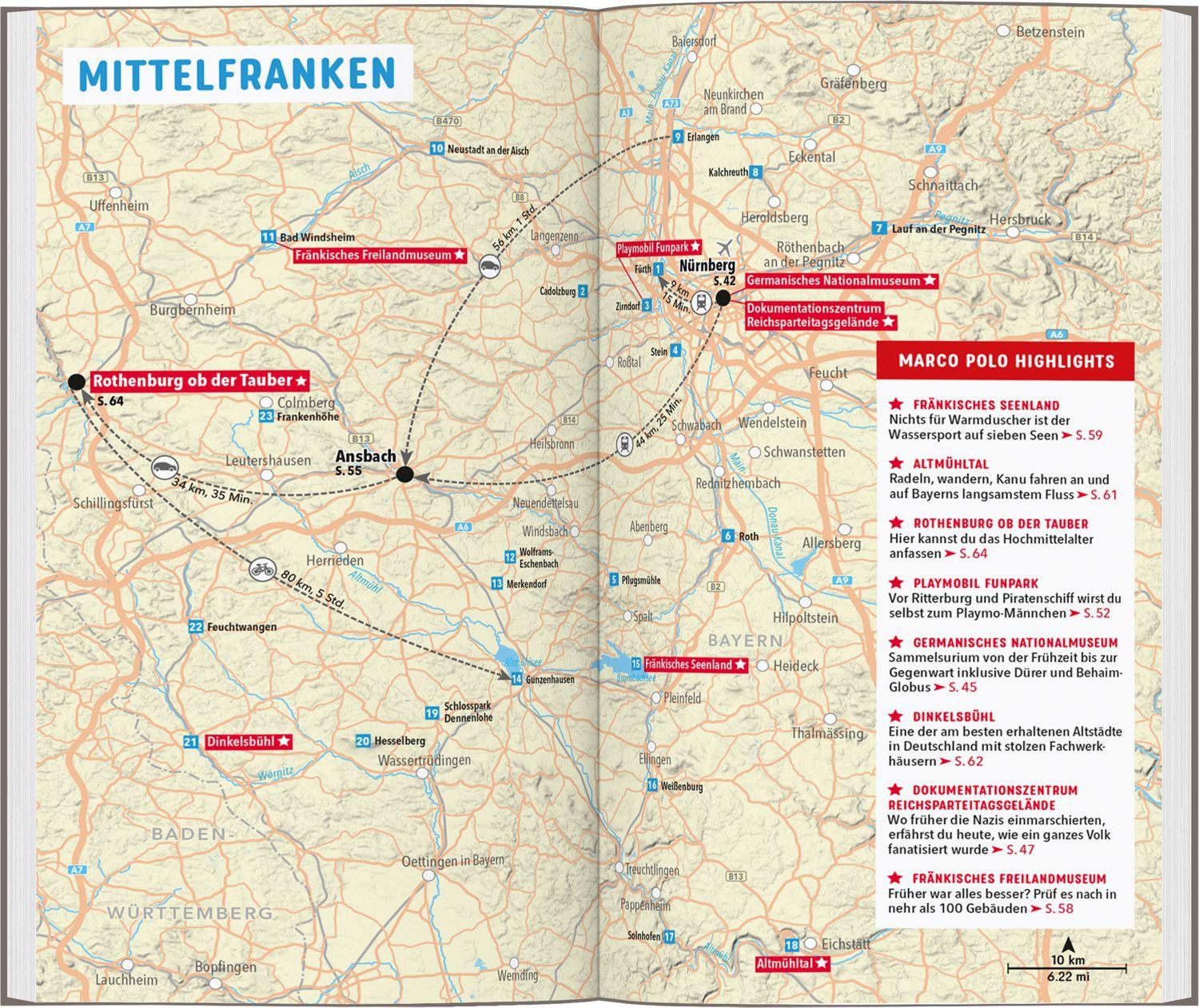 Beispielinhalt (Bild) MARCO POLO Reiseführer Franken, Nürnberg, Würzburg, Bamberg