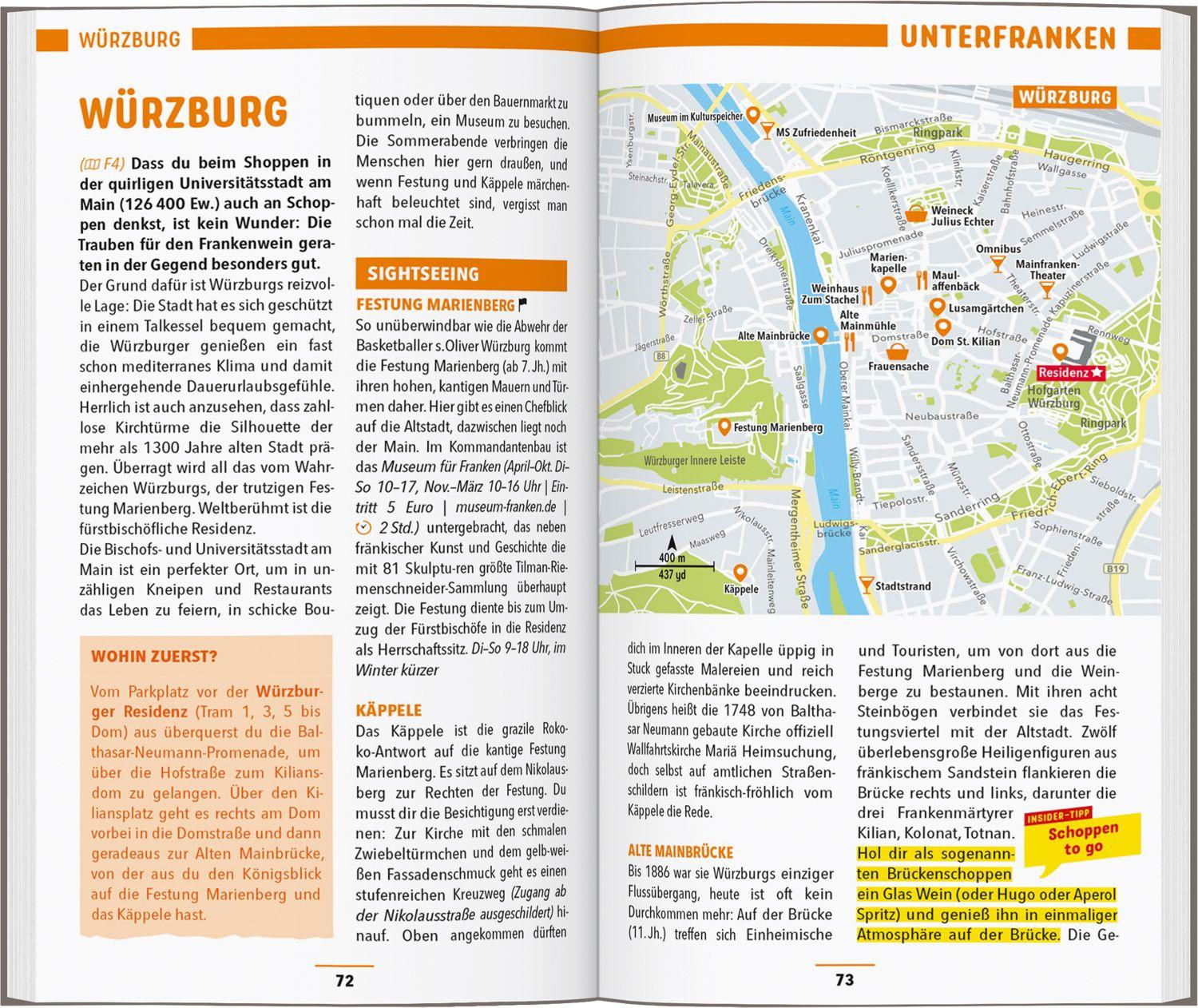 Beispielinhalt (Bild) MARCO POLO Reiseführer Franken, Nürnberg, Würzburg, Bamberg