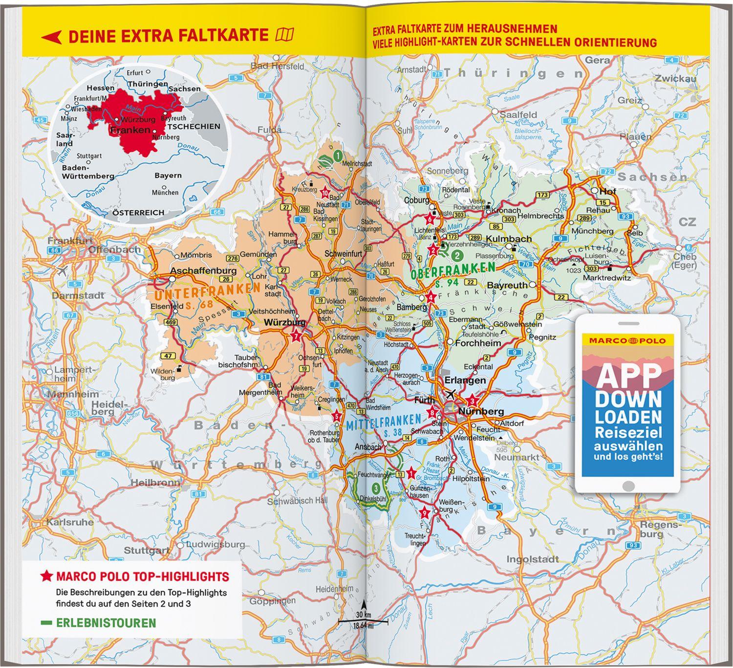 Beispielinhalt (Bild) MARCO POLO Reiseführer Franken, Nürnberg, Würzburg, Bamberg