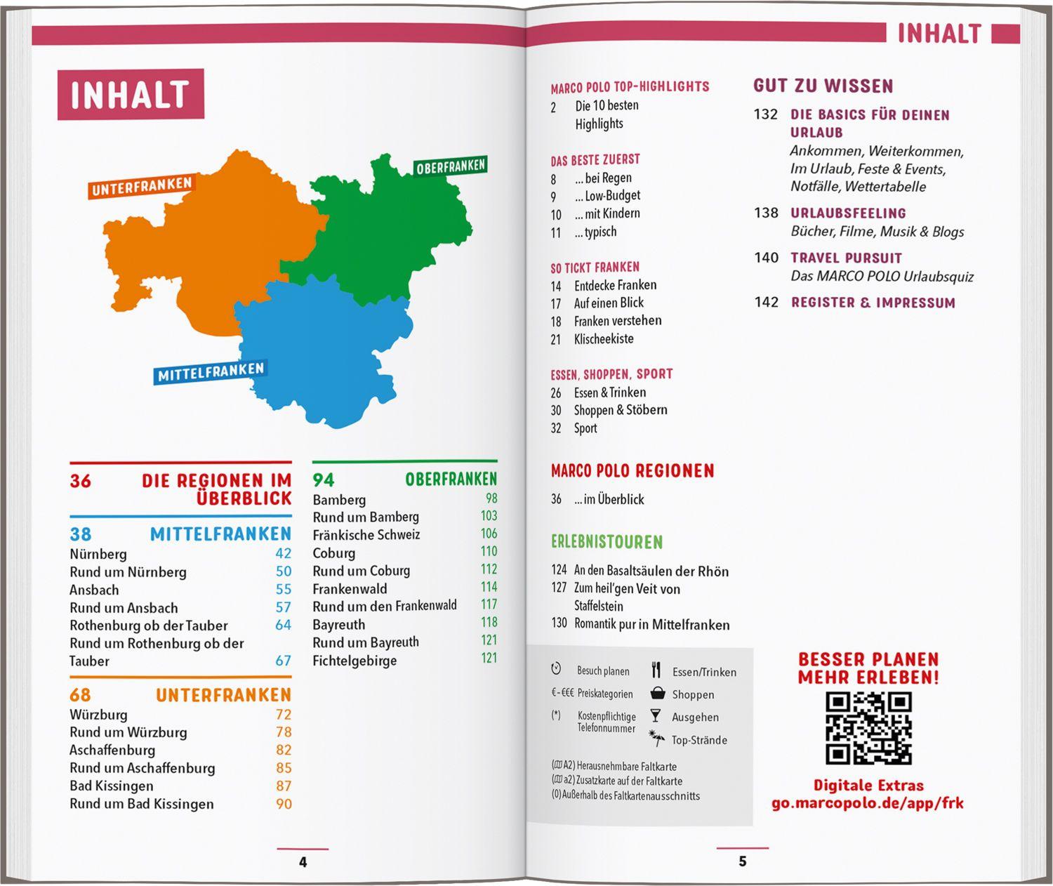 Beispielinhalt (Bild) MARCO POLO Reiseführer Franken, Nürnberg, Würzburg, Bamberg