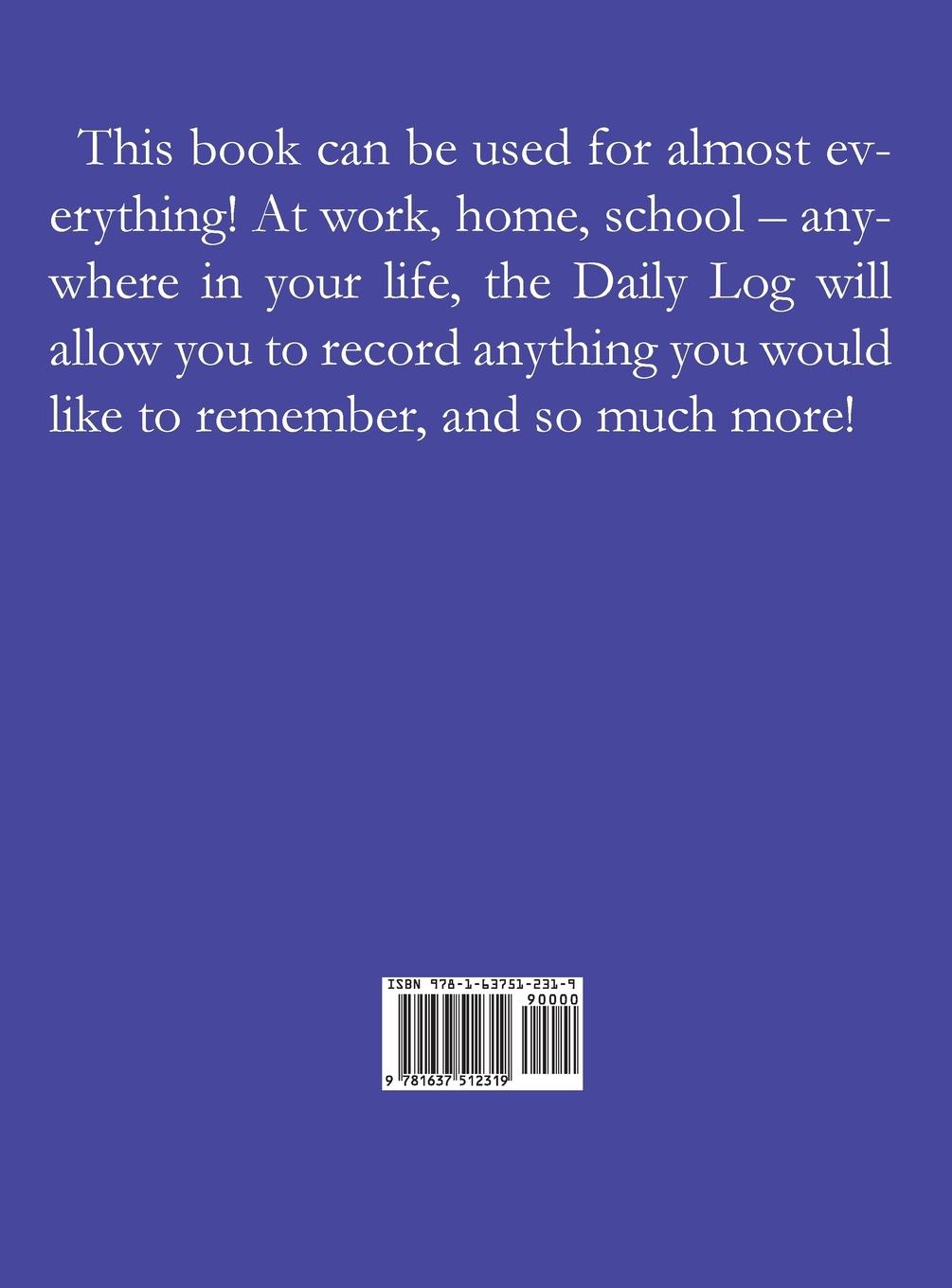 Rückseitencover Daily Log for Writers