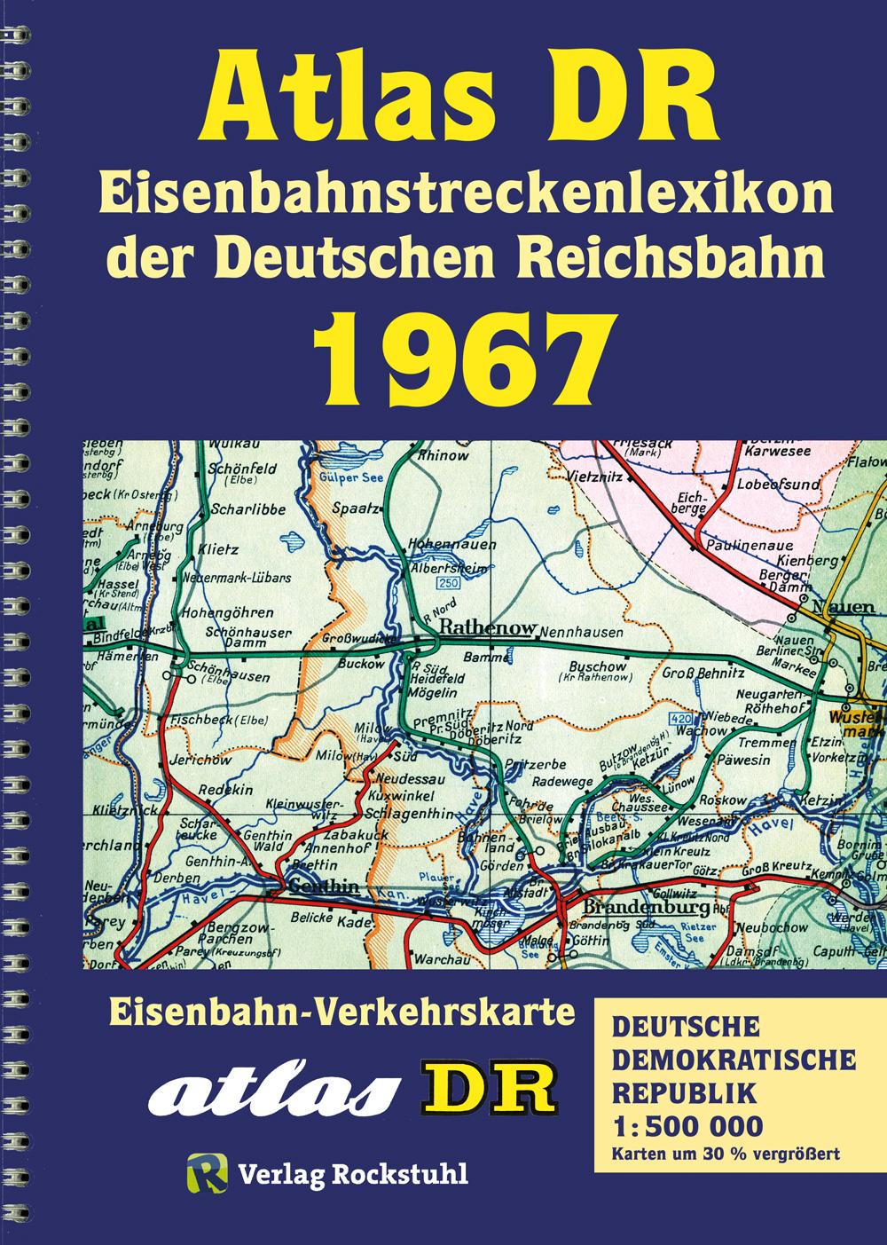 Vorderes Coverbild Eisenbahnstreckenlexikon der DDR 1967