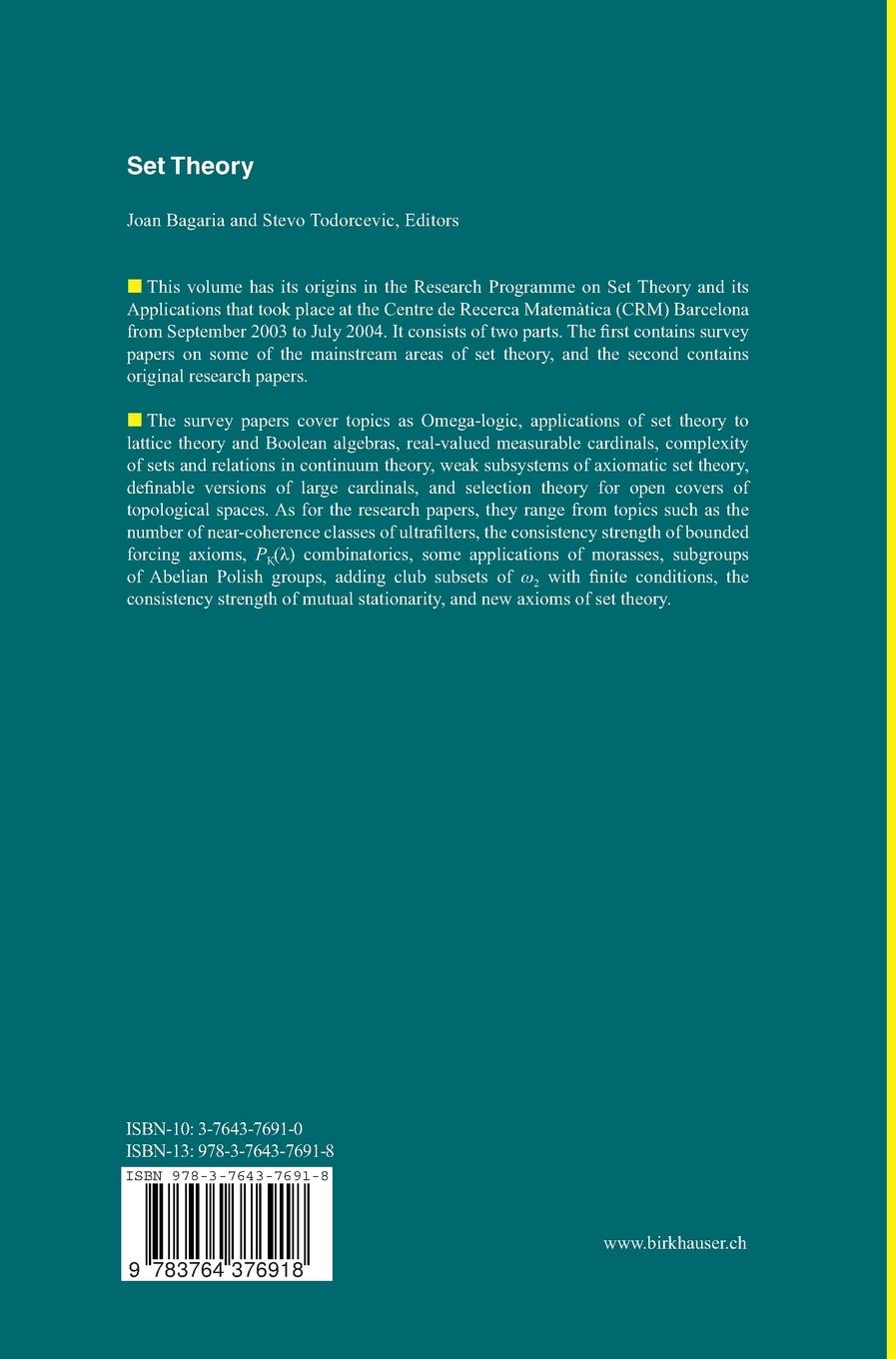 Rückseitencover Set Theory